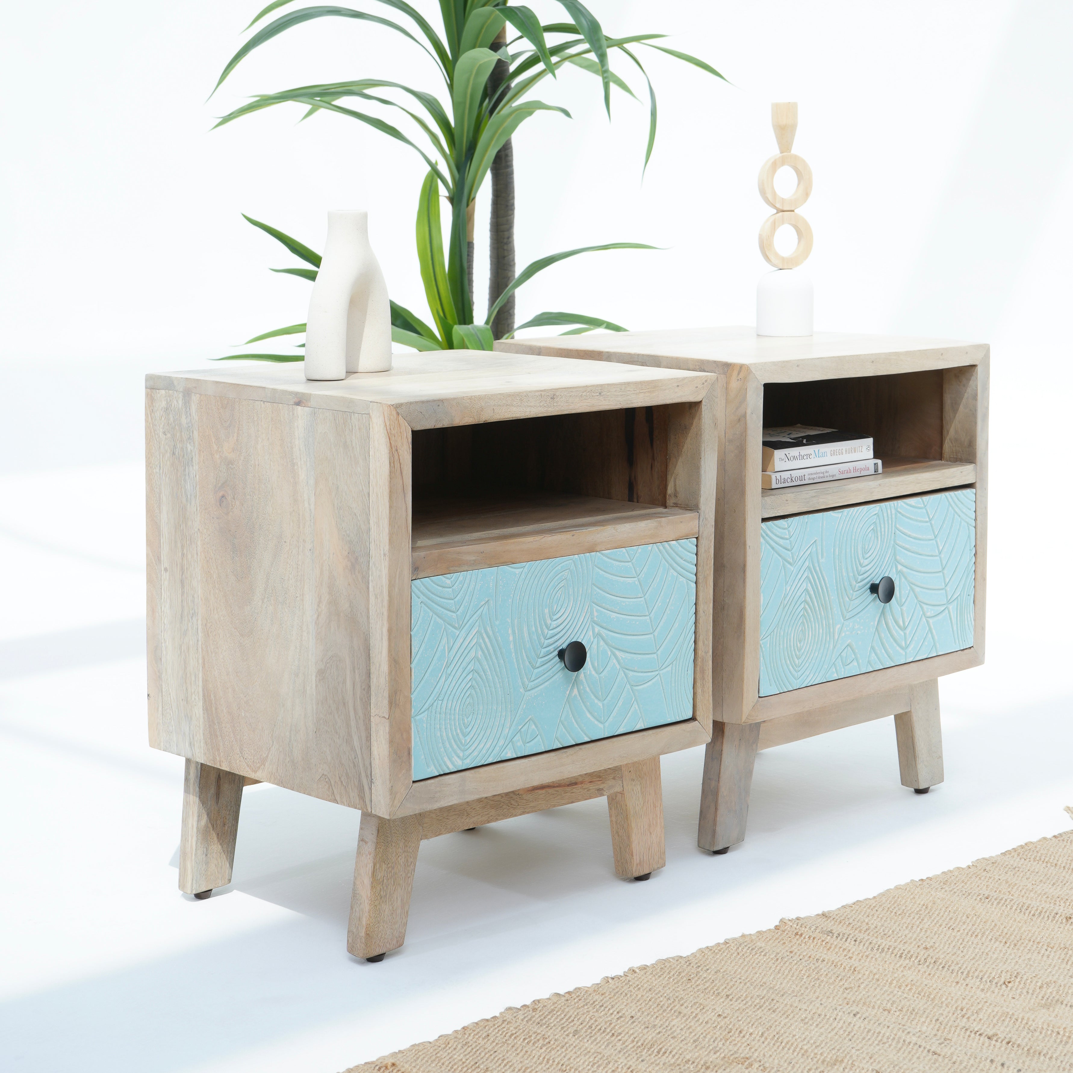 Rustic Charm End One Drawer Bedside Table