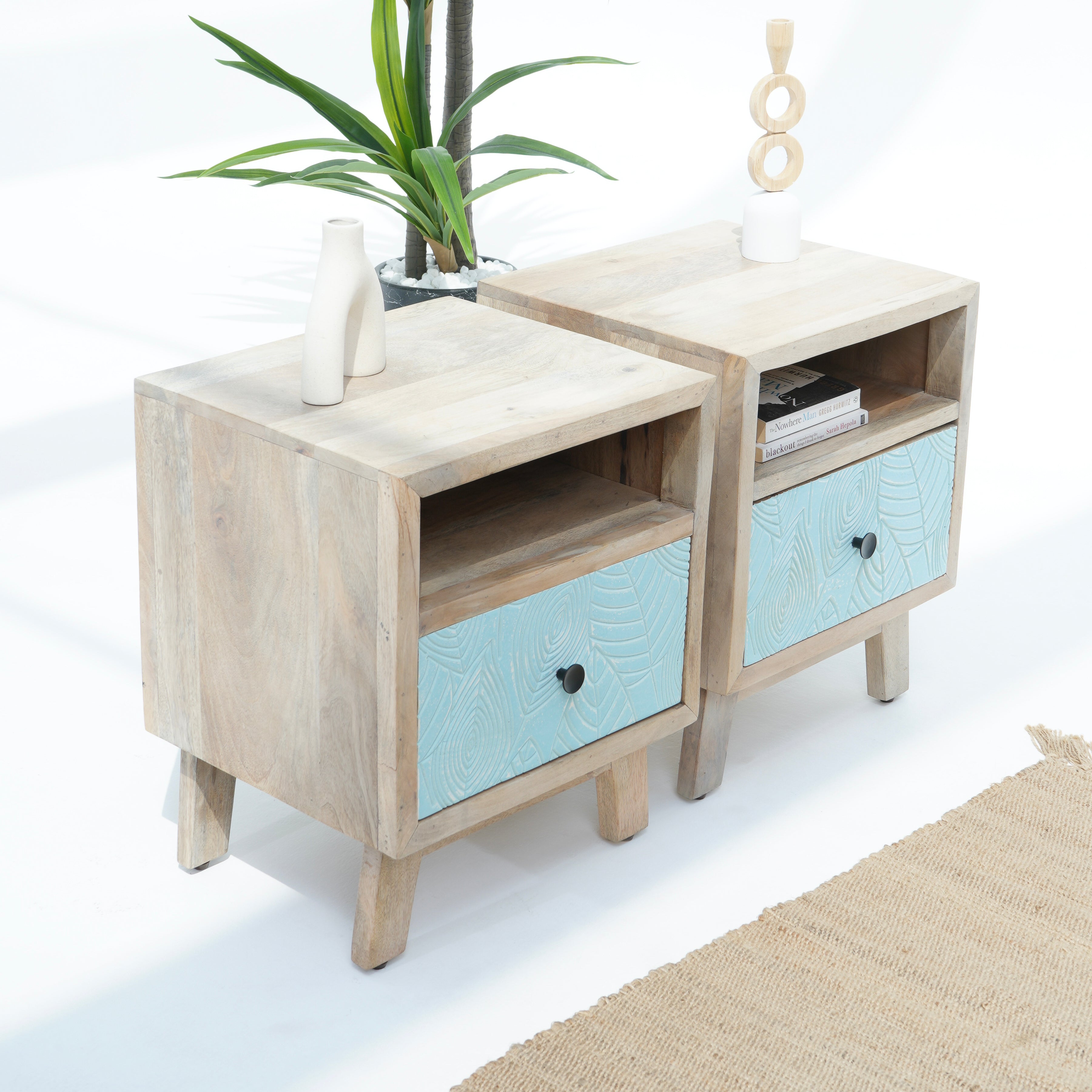 Rustic Charm End One Drawer Bedside Table