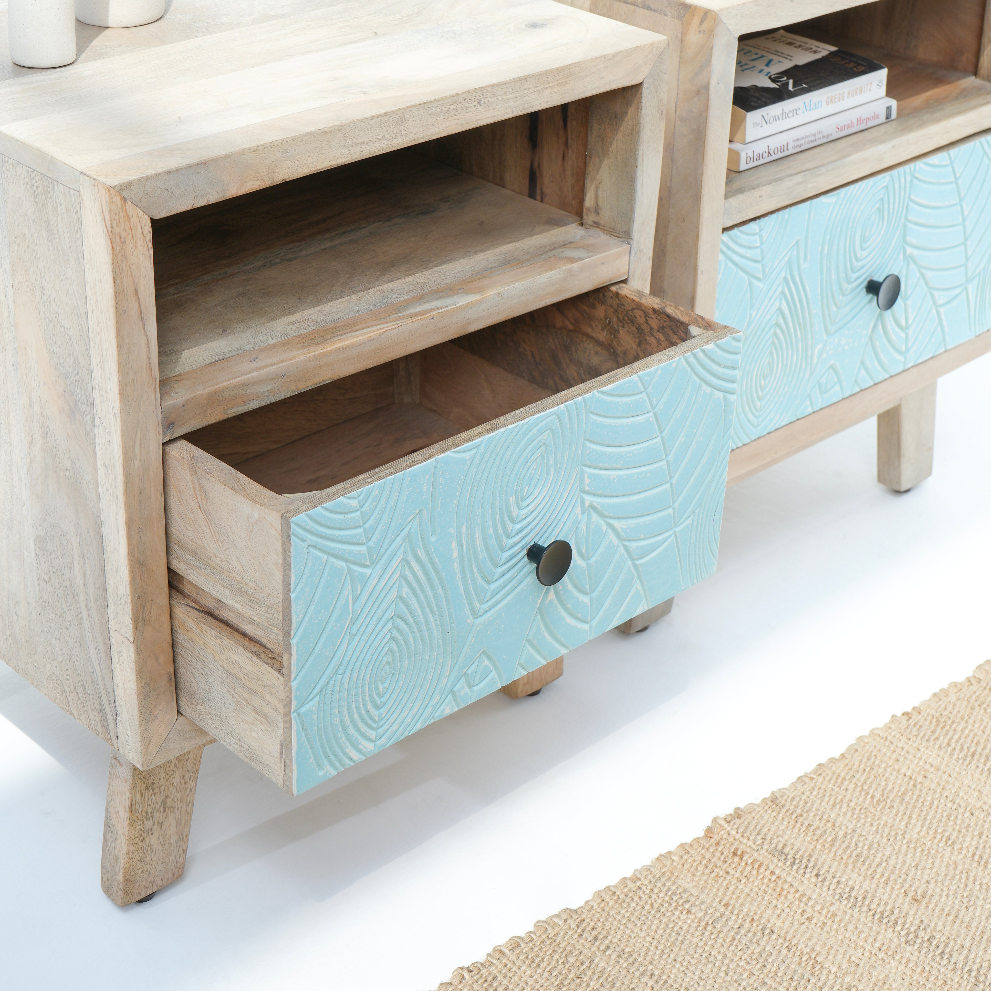 Rustic Charm End One Drawer Bedside Table