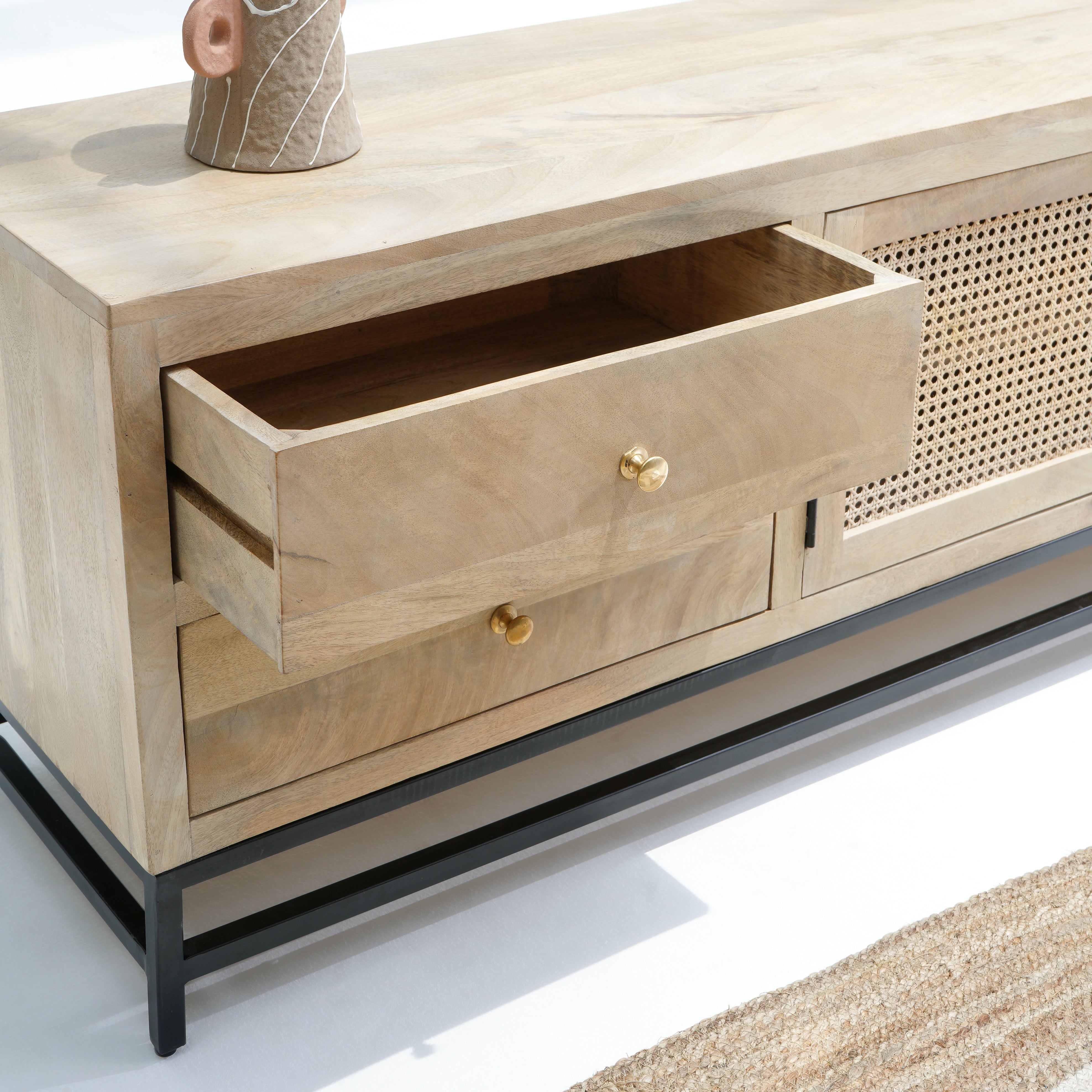 Boho Cane Tv stand