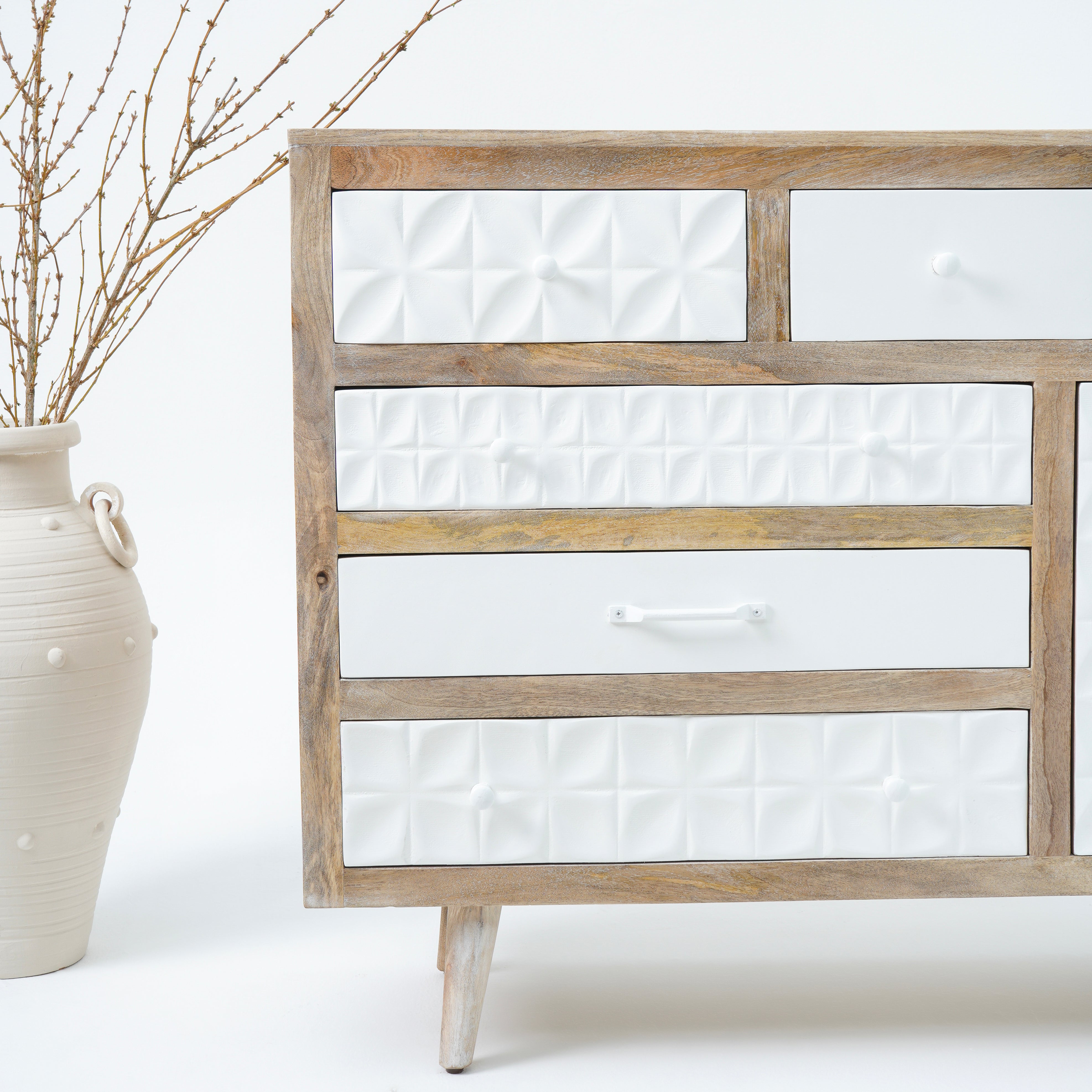 Verona six drawer one door sideboard