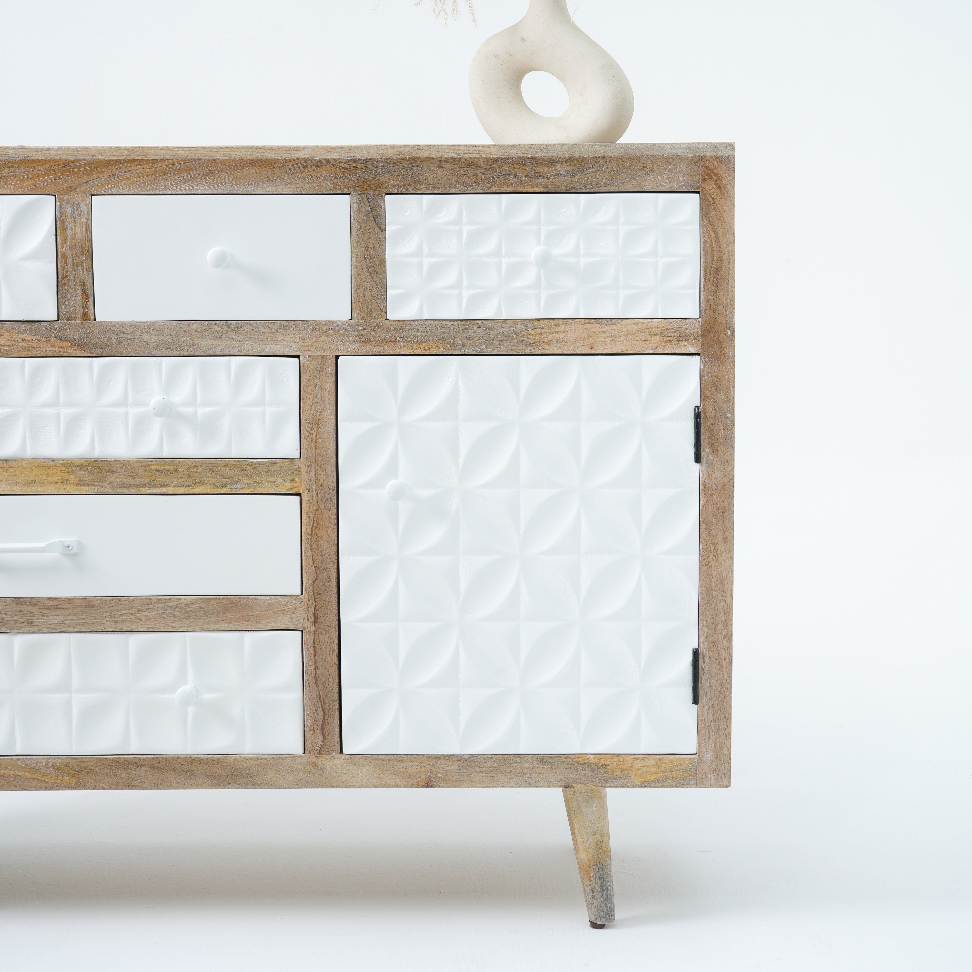 Verona six drawer one door sideboard