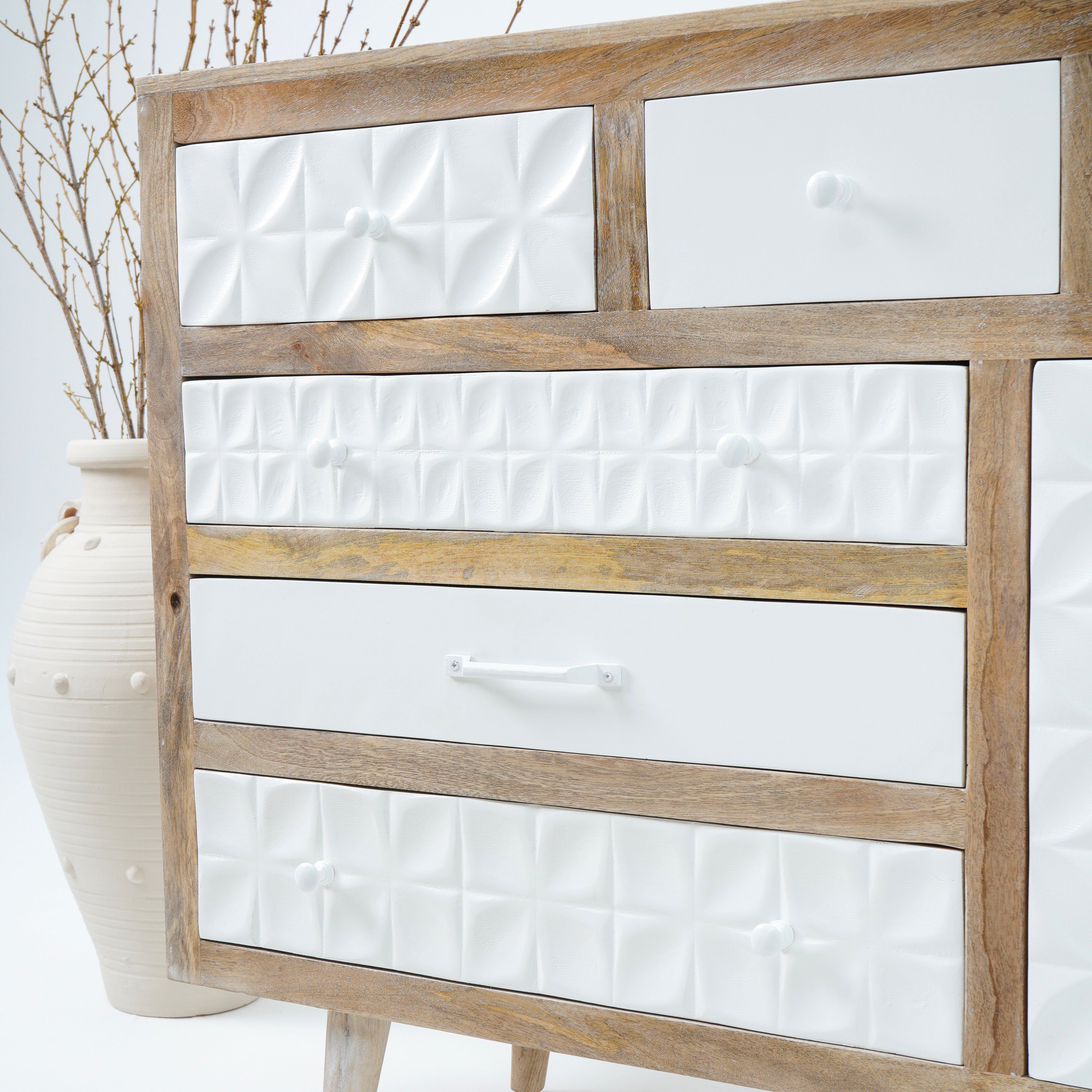 Verona six drawer one door sideboard