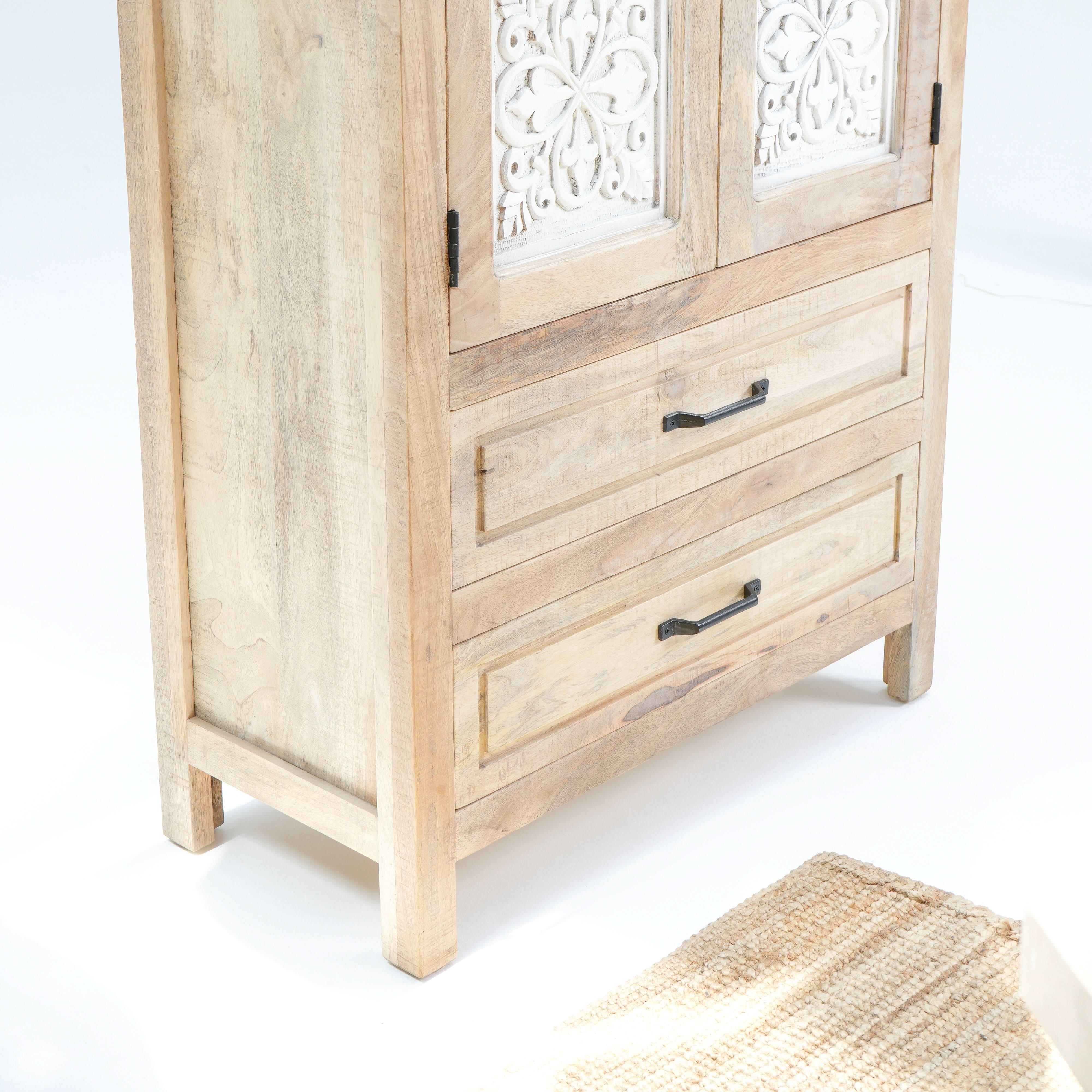 SWAN HILL TWO CARVED DOOR SERENITY CABINET - Art and craft furniture