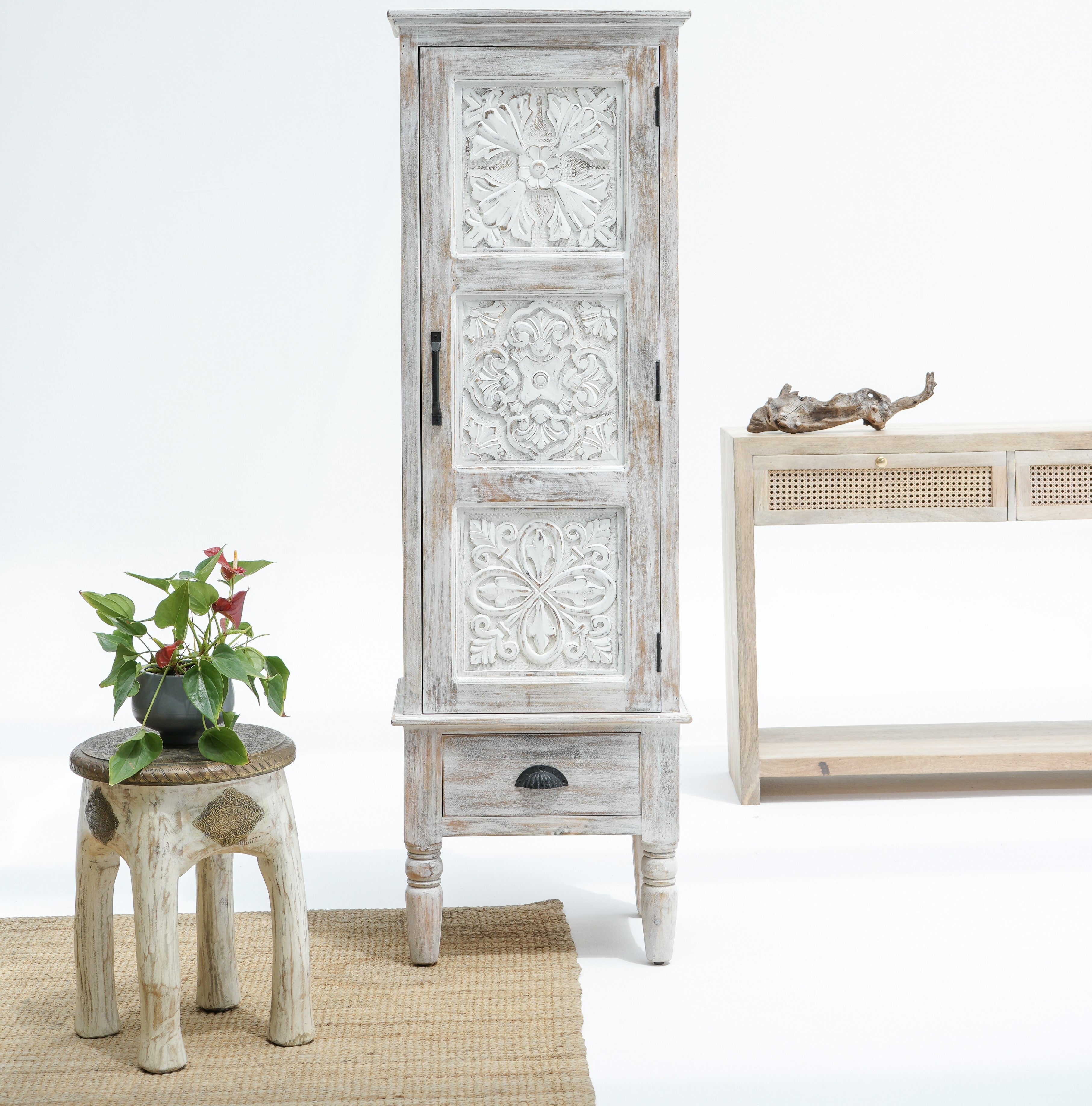 CAIRO CLASSIC ONE DOOR WOODEN CABINET - Art and craft furniture