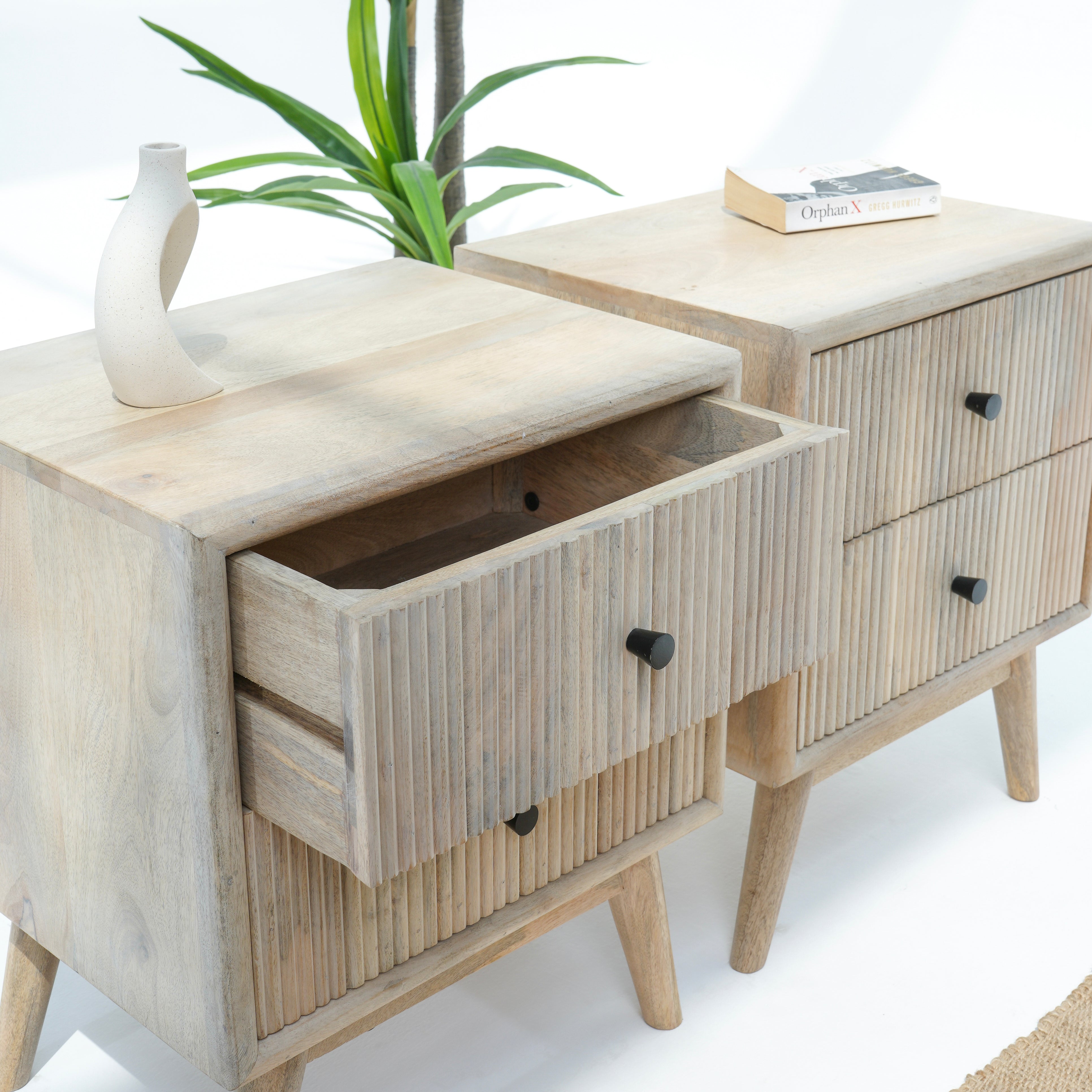 Sunset Birch Lining Two Drawer Nightstand