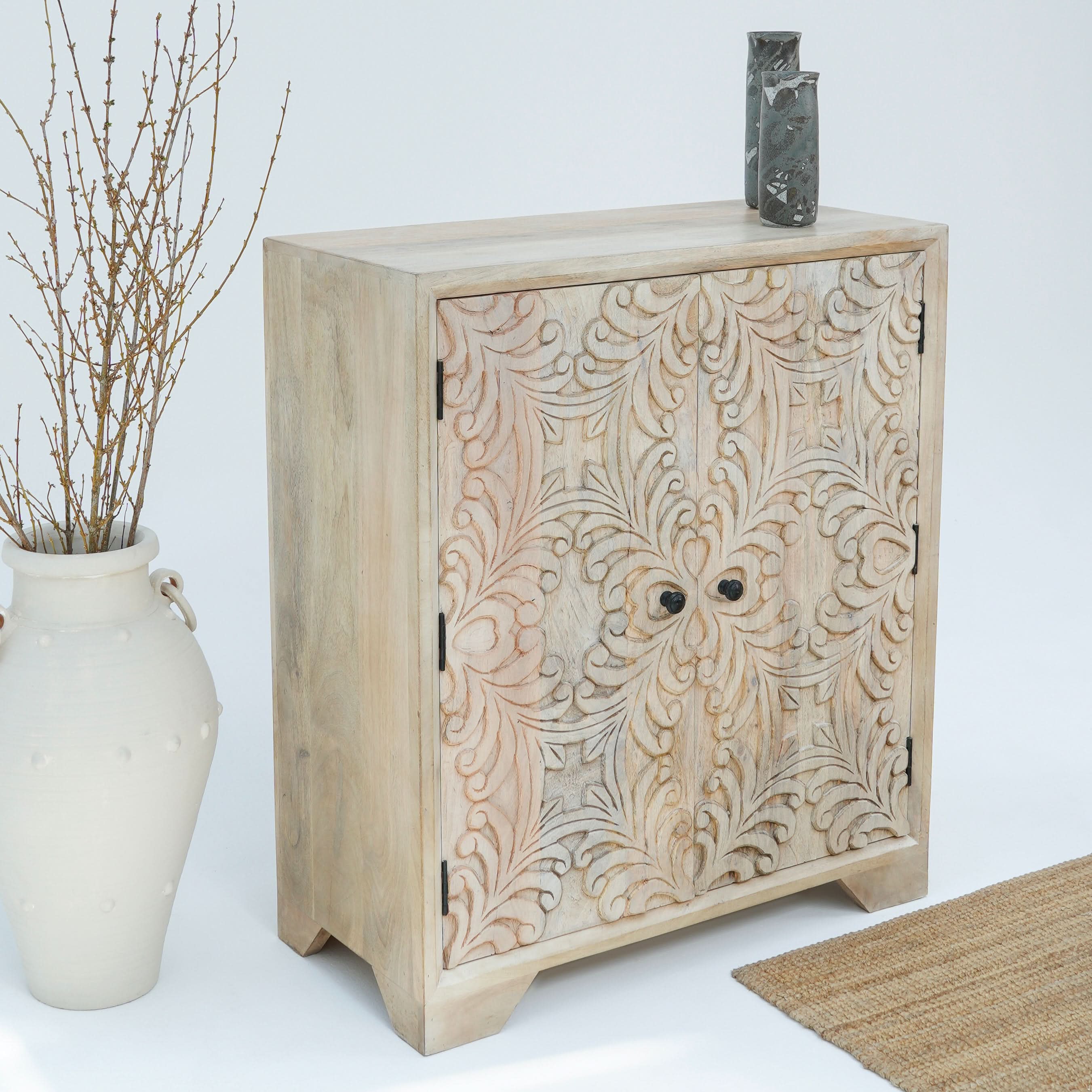 MANGO AURA CARVED SIDEBOARD - Art and craft furniture