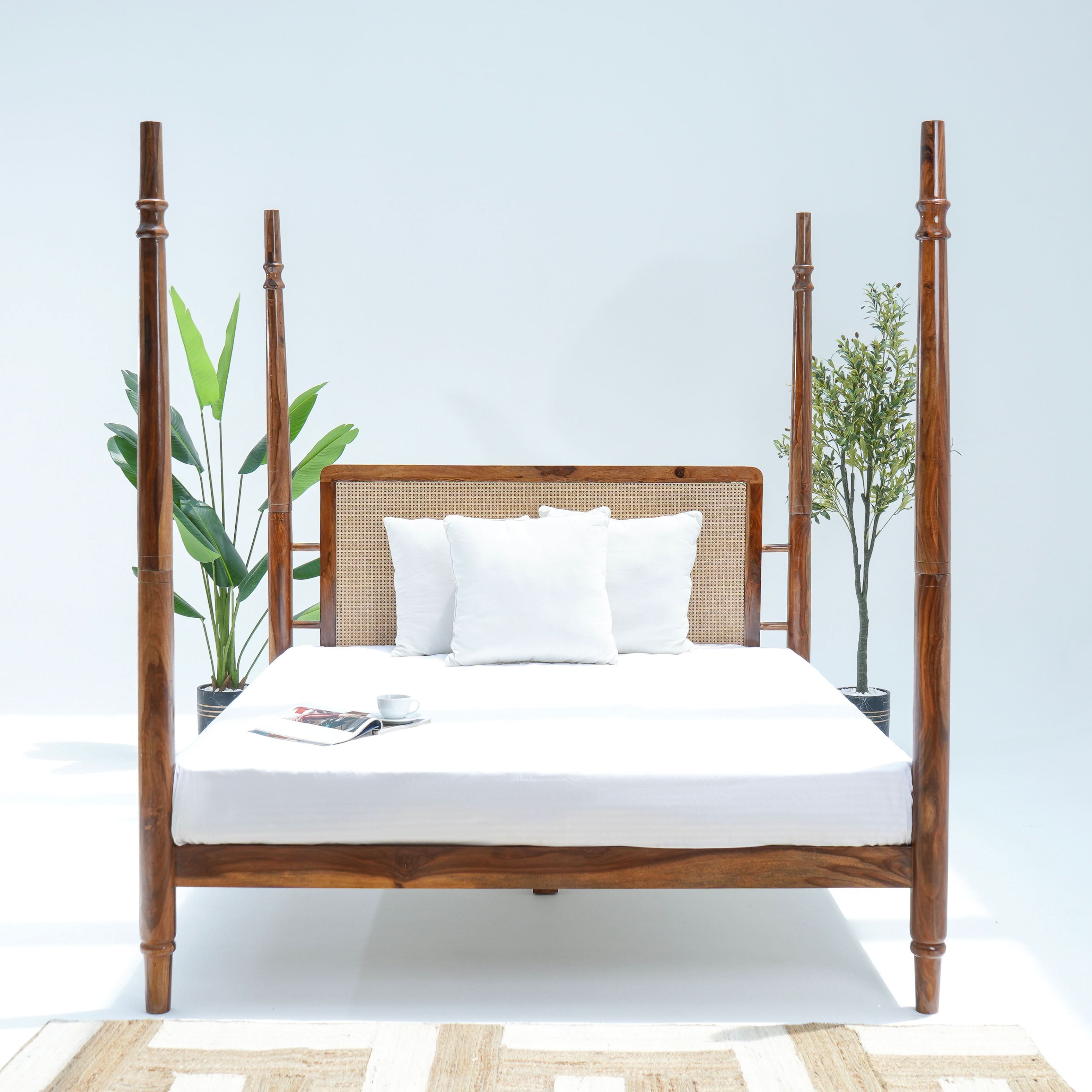 CANOVIA CANE FOUR POSTER BED - Art and craft furniture