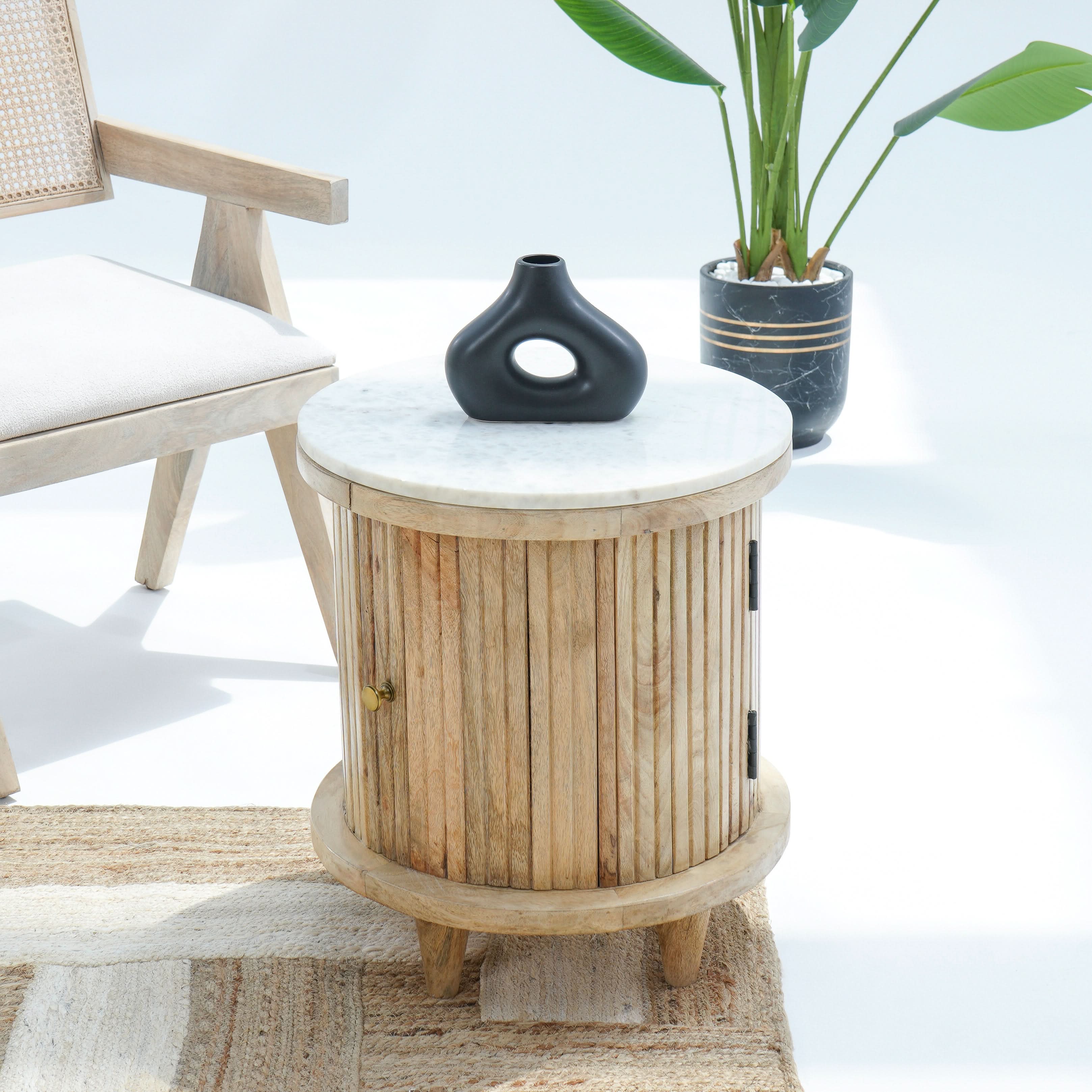 TERRALUXE MARBLE SIDE TABLE - Art and craft furniture