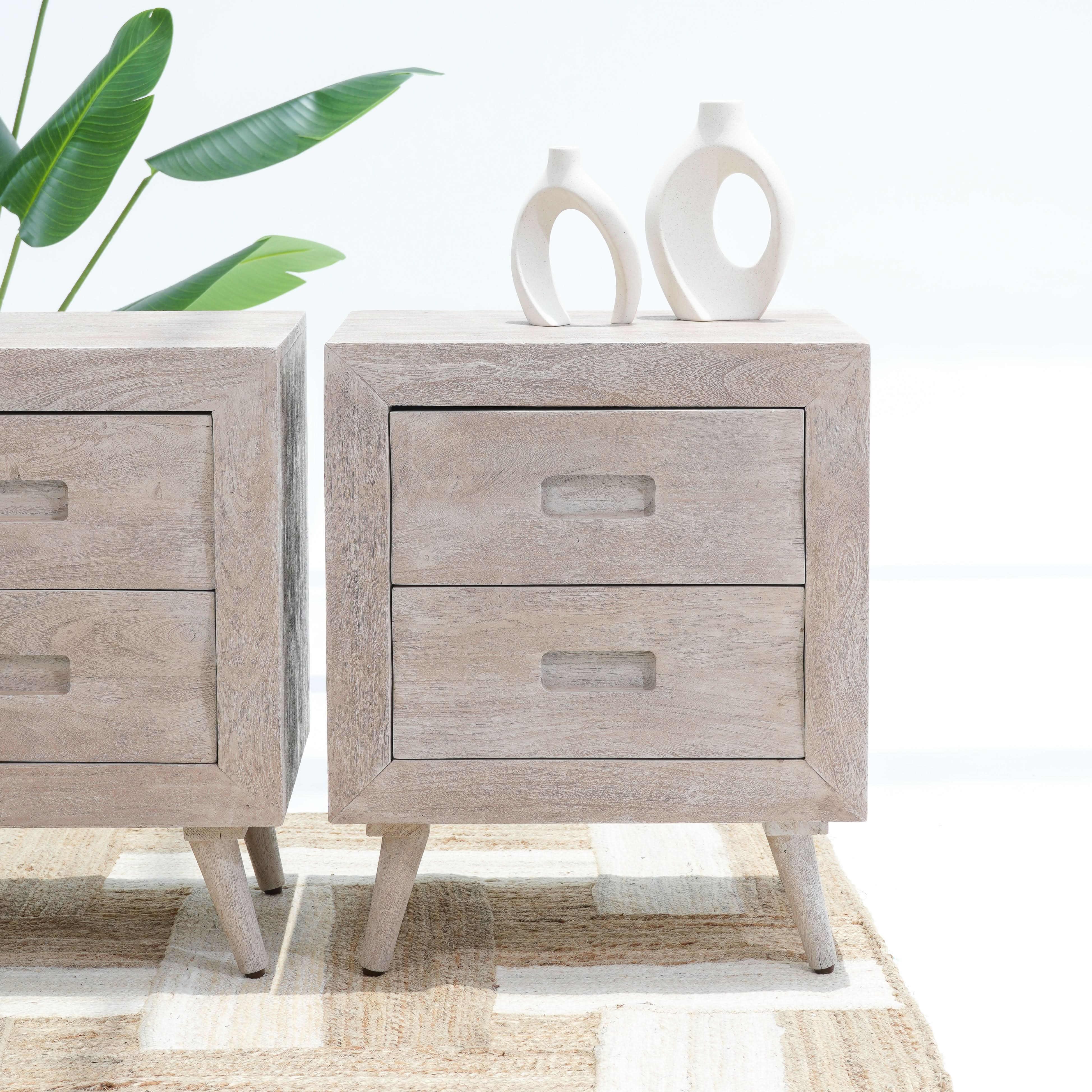 WHISPERING TWO DRAWER BEDSIDE TABLE - Art and craft furniture