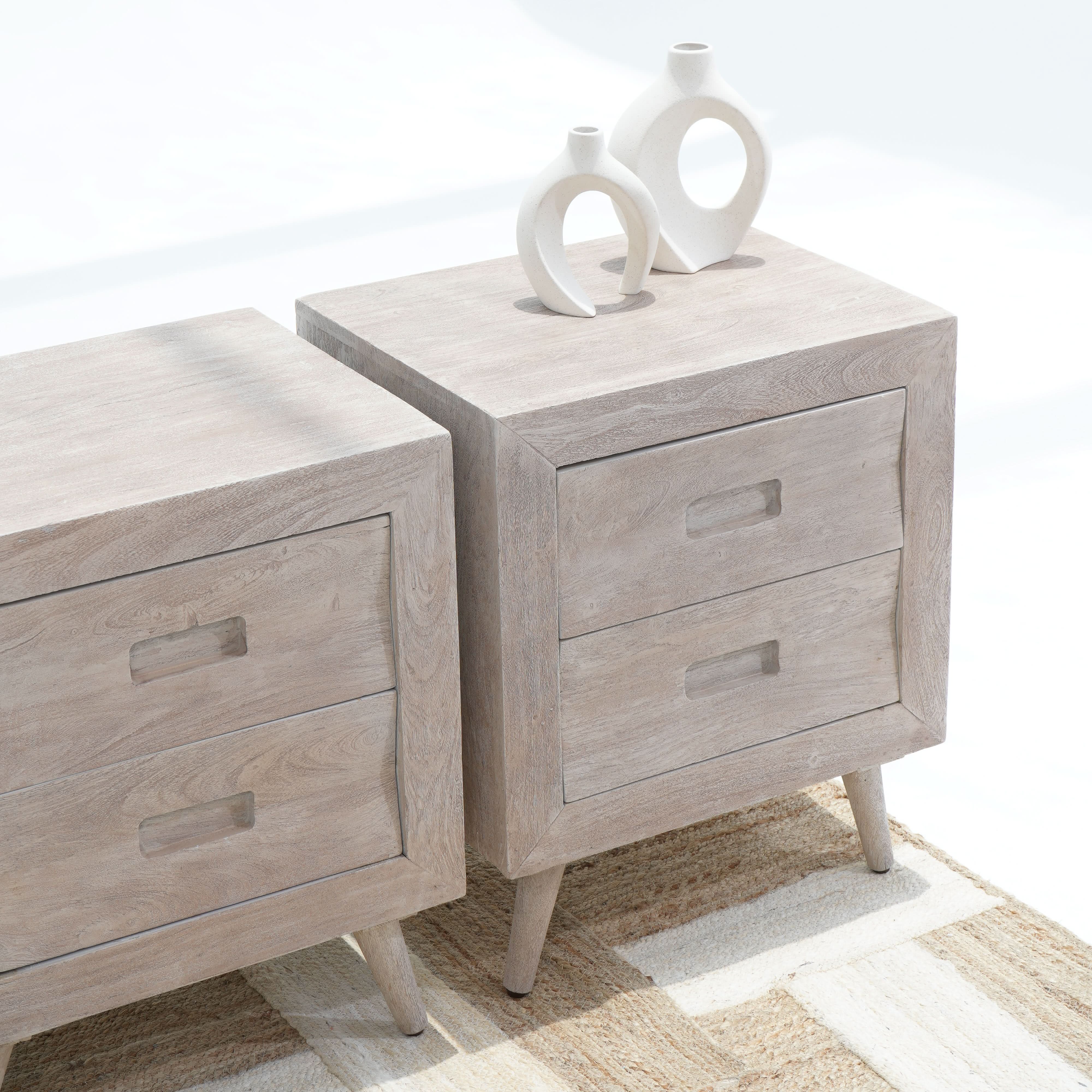 WHISPERING TWO DRAWER BEDSIDE TABLE - Art and craft furniture