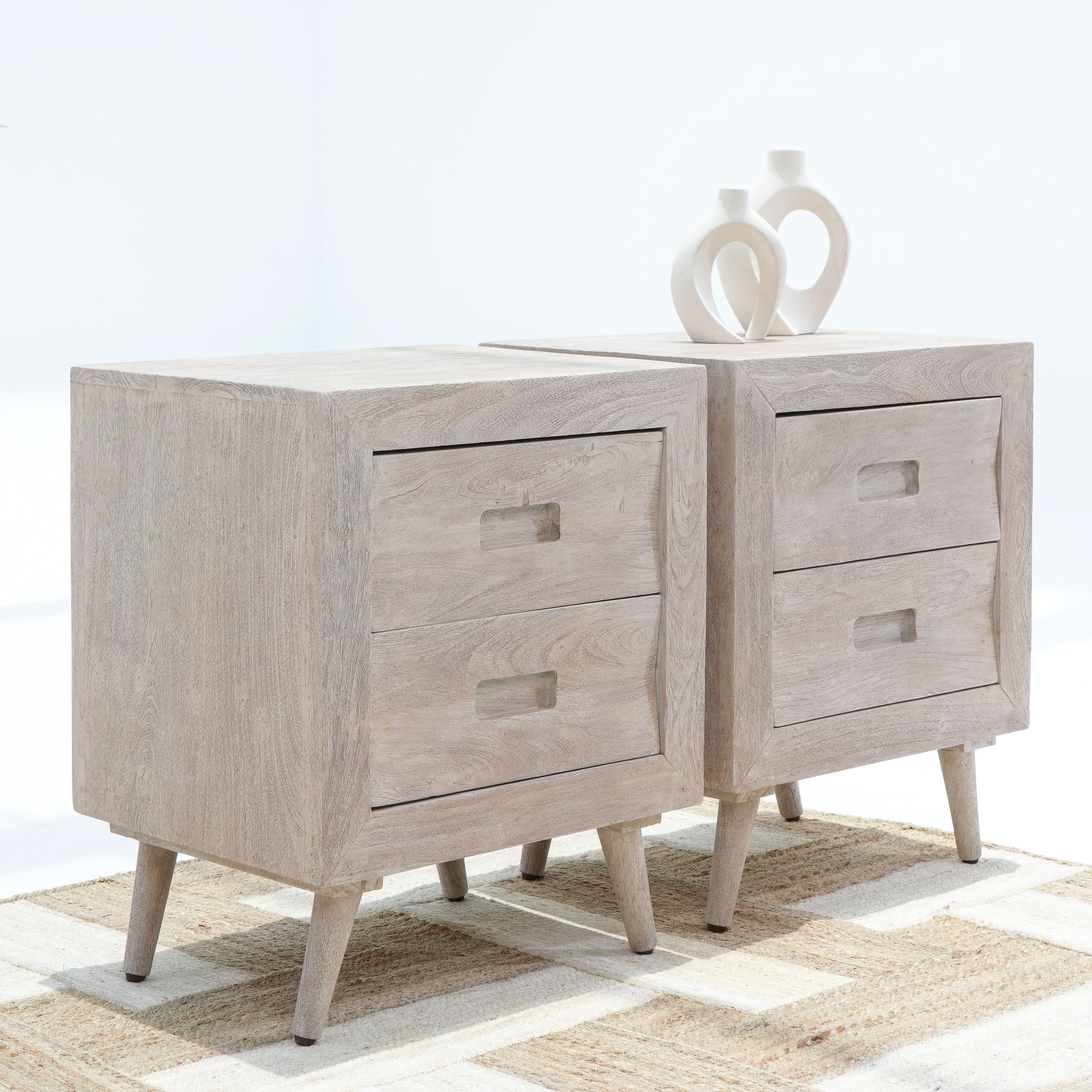 WHISPERING TWO DRAWER BEDSIDE TABLE - Art and craft furniture