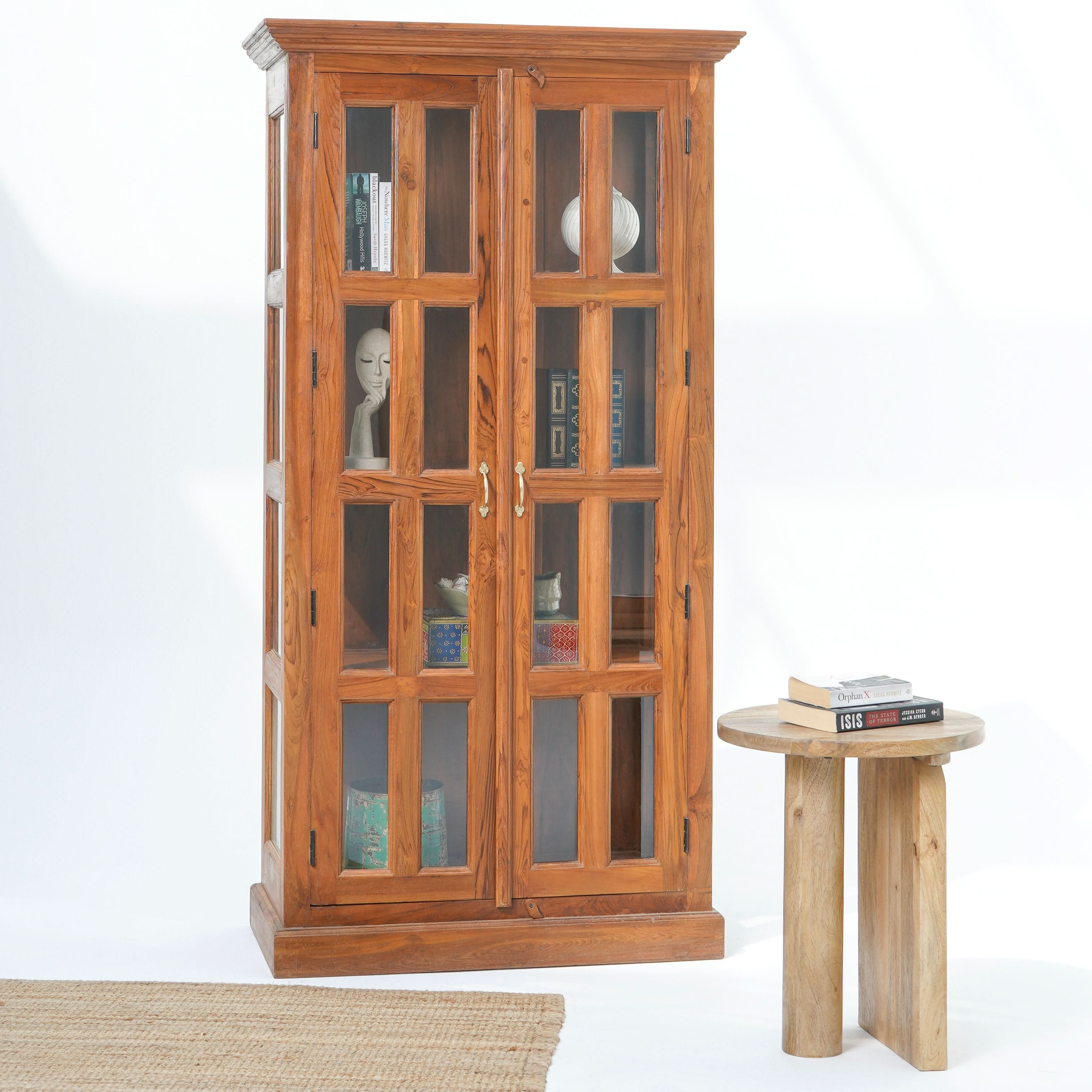 AUREVO TWO GLASS DOOR CABINET - Art and craft furniture