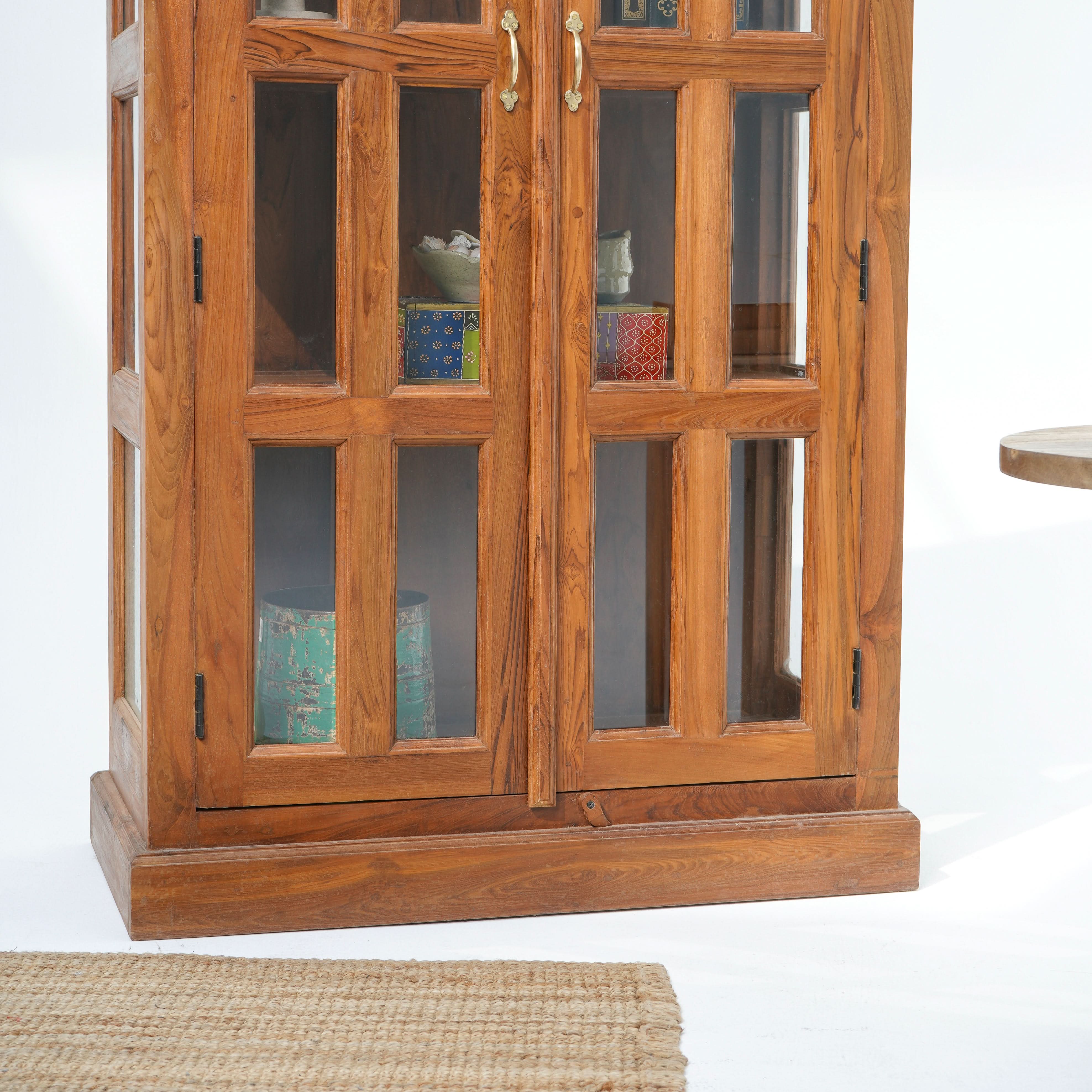 AUREVO TWO GLASS DOOR CABINET - Art and craft furniture