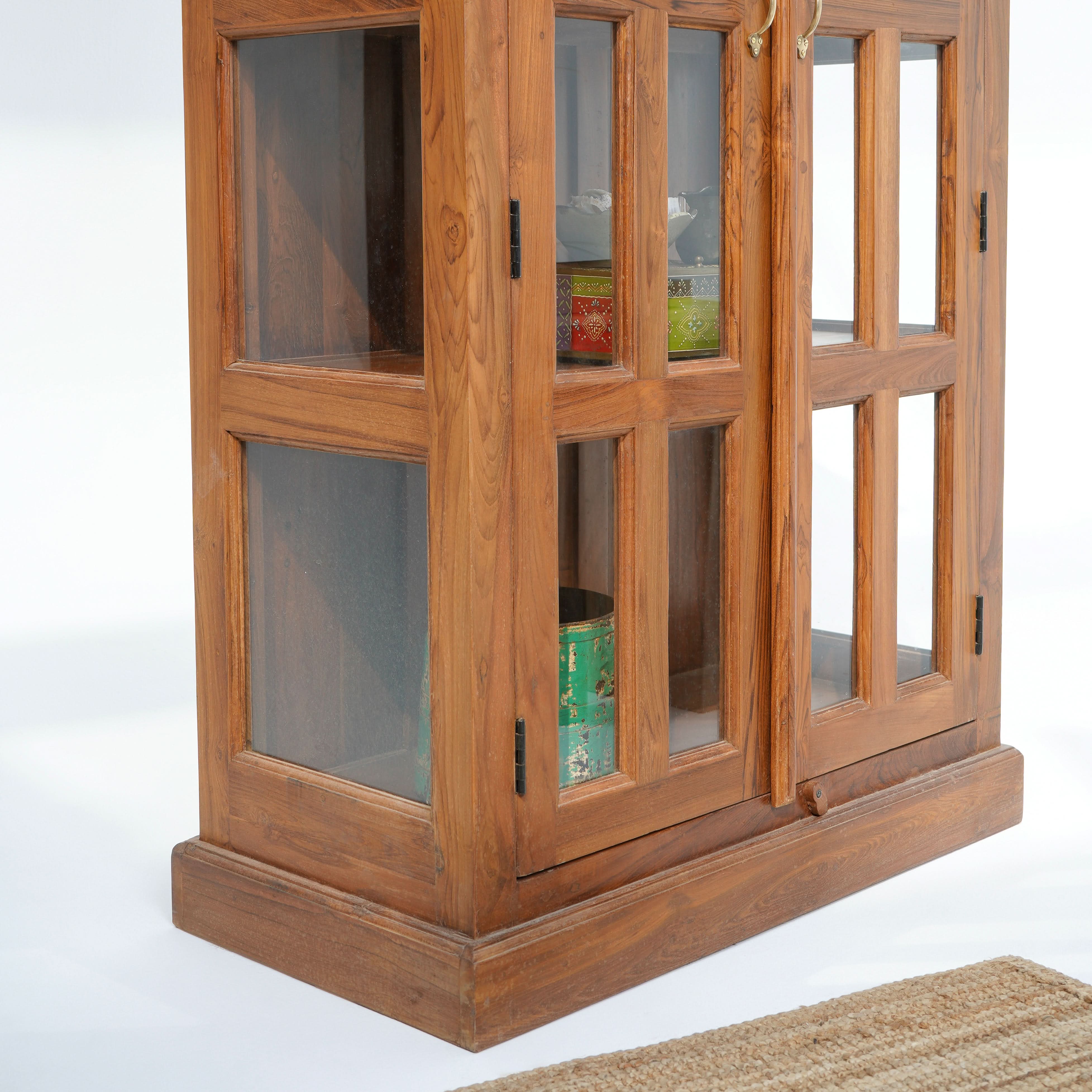 AUREVO TWO GLASS DOOR CABINET - Art and craft furniture