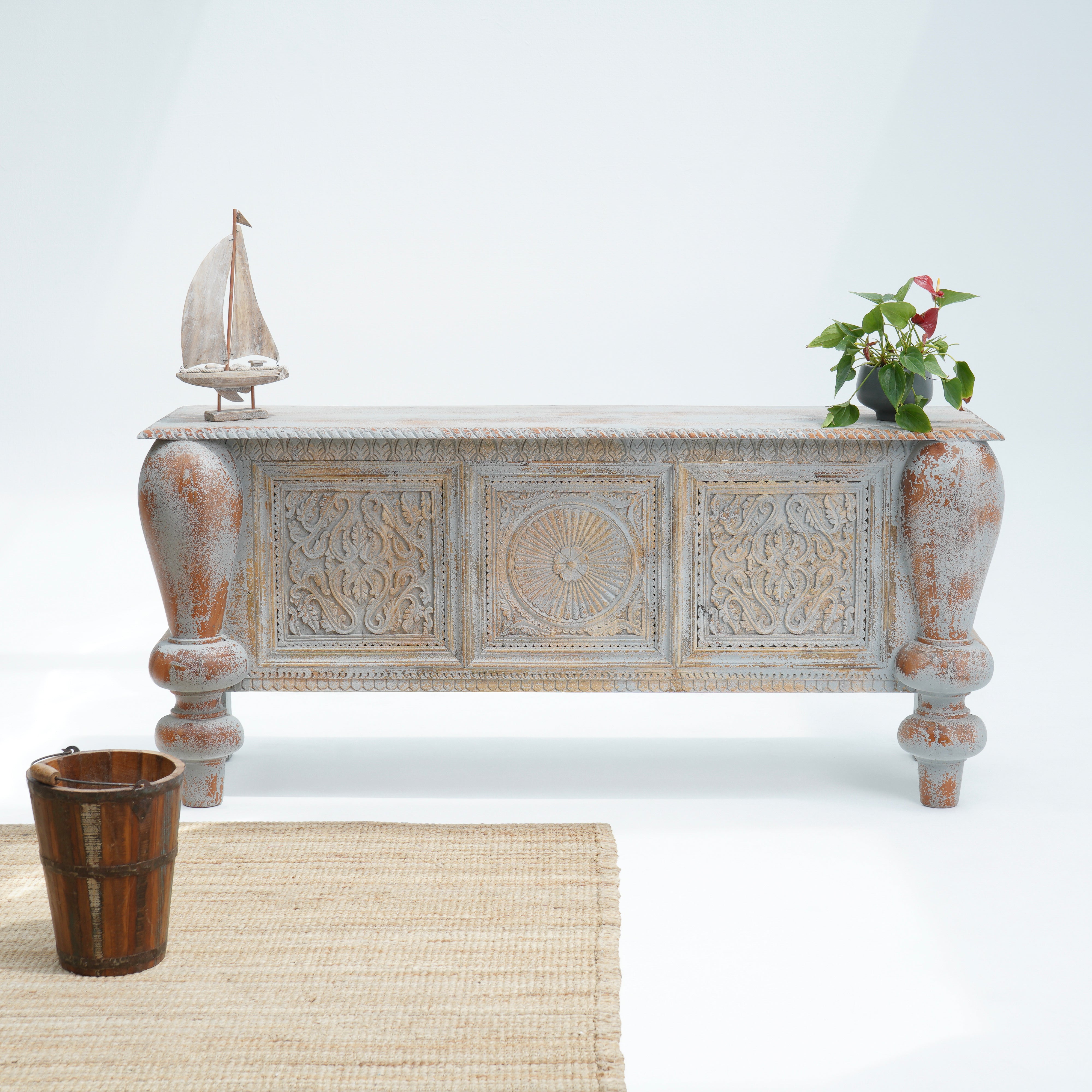 Paloma three door grey sideboard