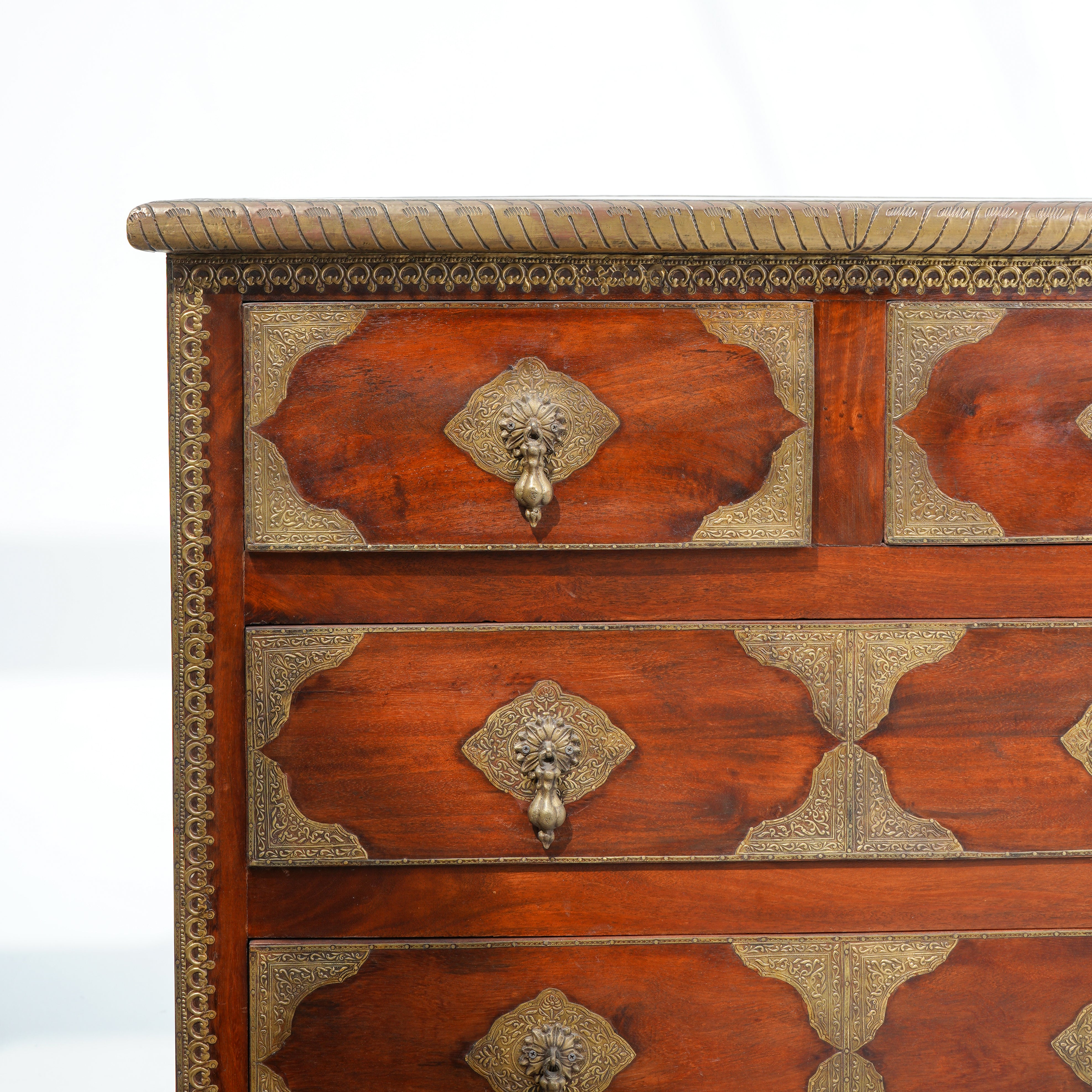 Epsom wooden brasss ftd eight drawer dresser