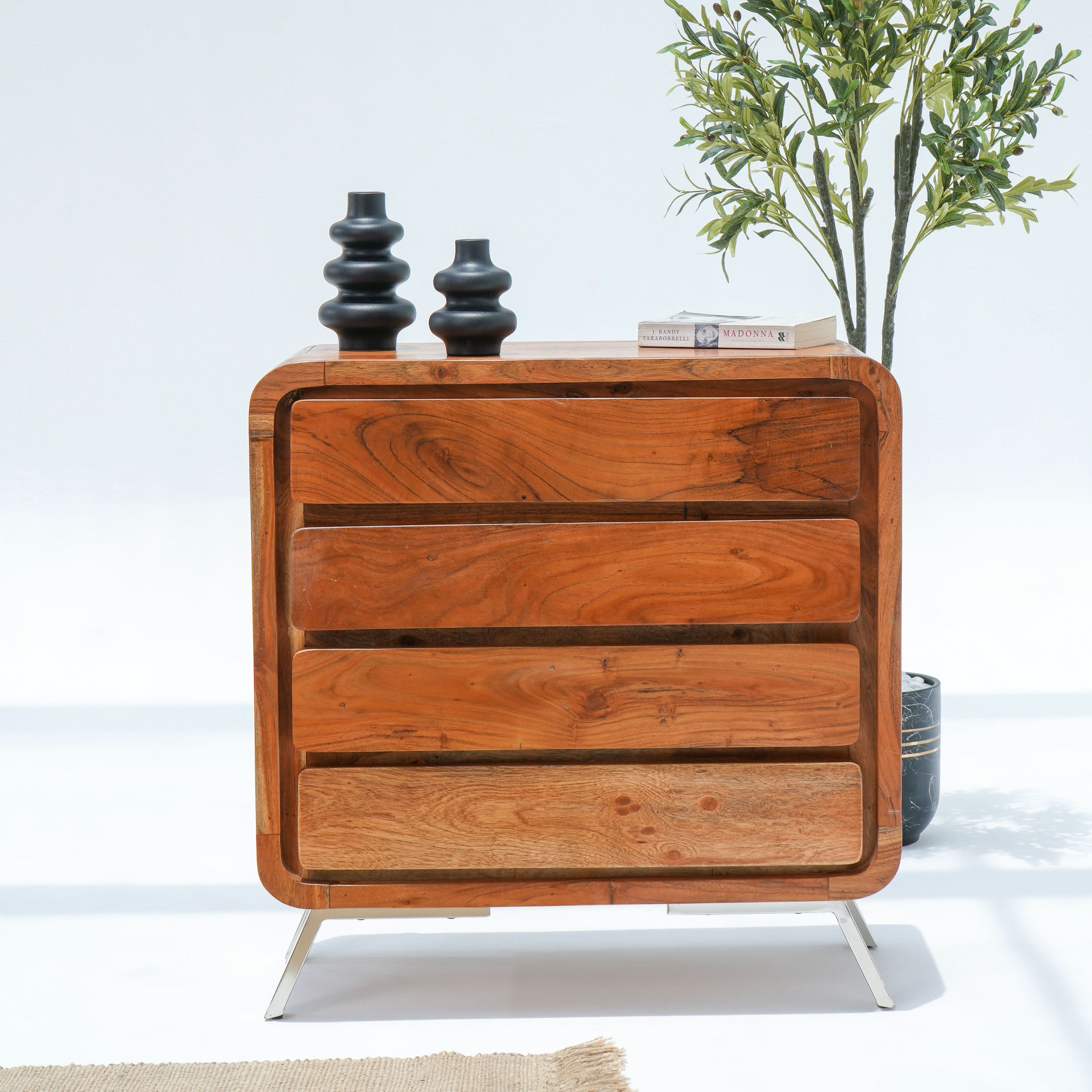 VINTAGE ACACIA WOOD DRESSER CABINET - Art and craft furniture
