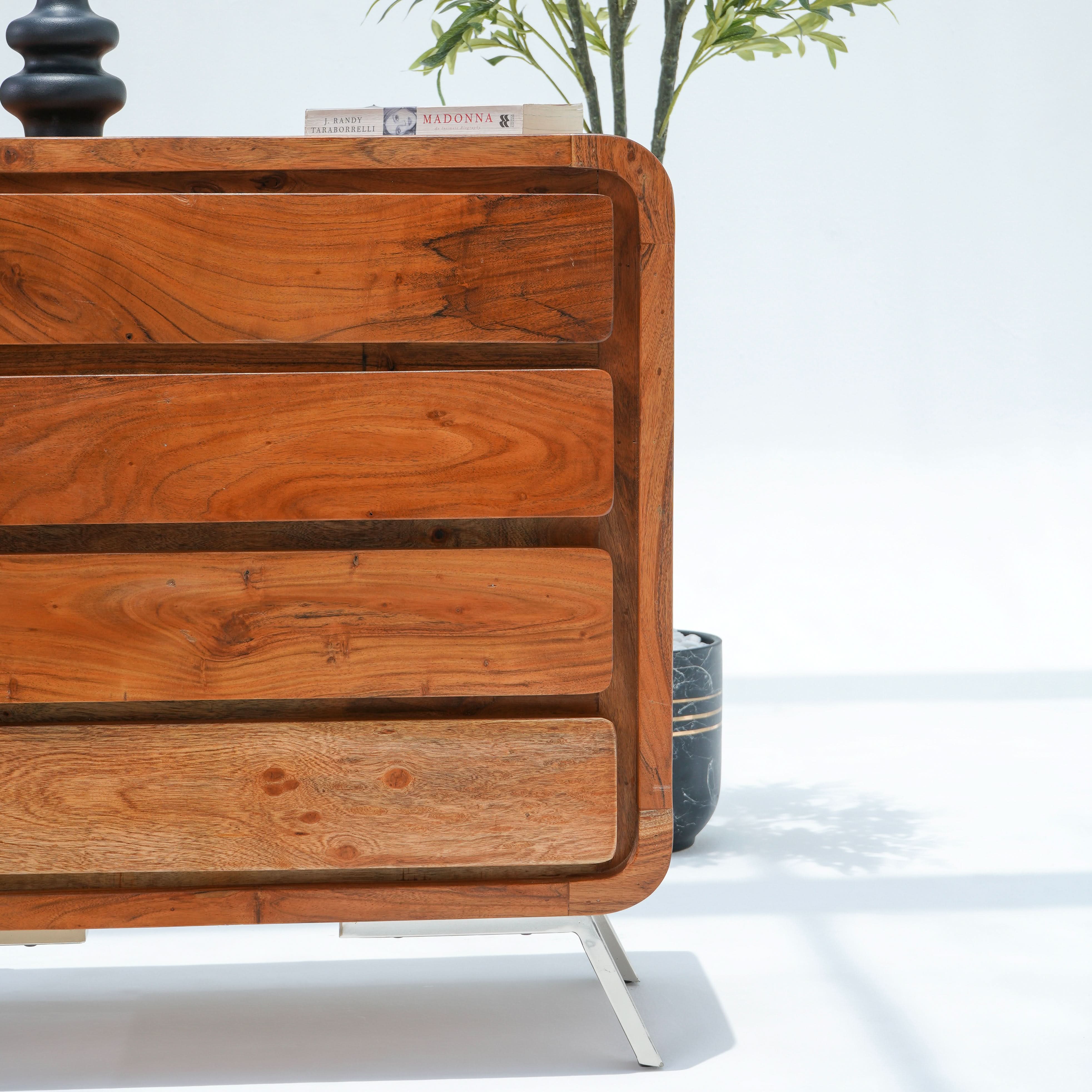 VINTAGE ACACIA WOOD DRESSER CABINET - Art and craft furniture