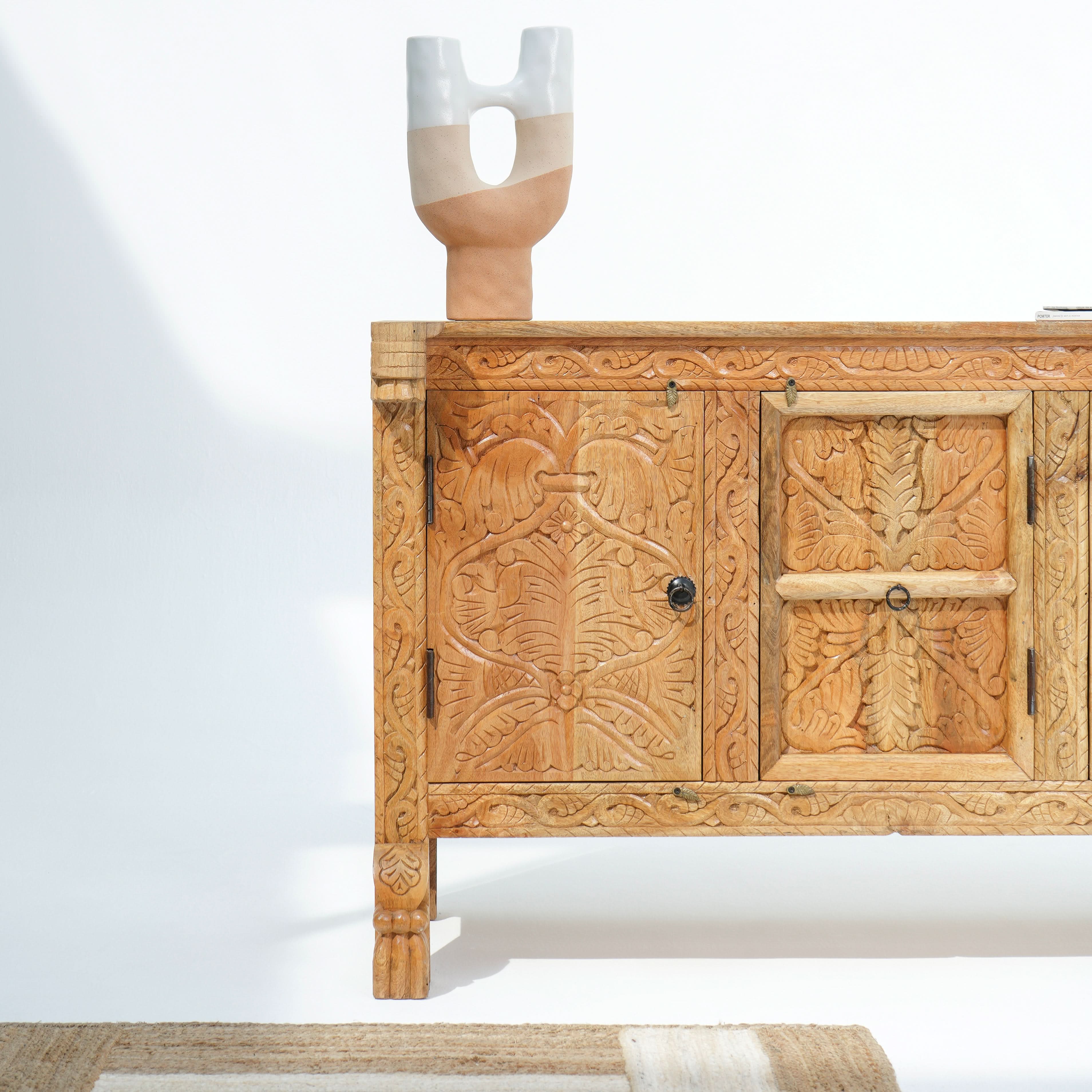 THE LOTUS TWO DOOR TWO DRAWER SIDEBOARD - Art and craft furniture