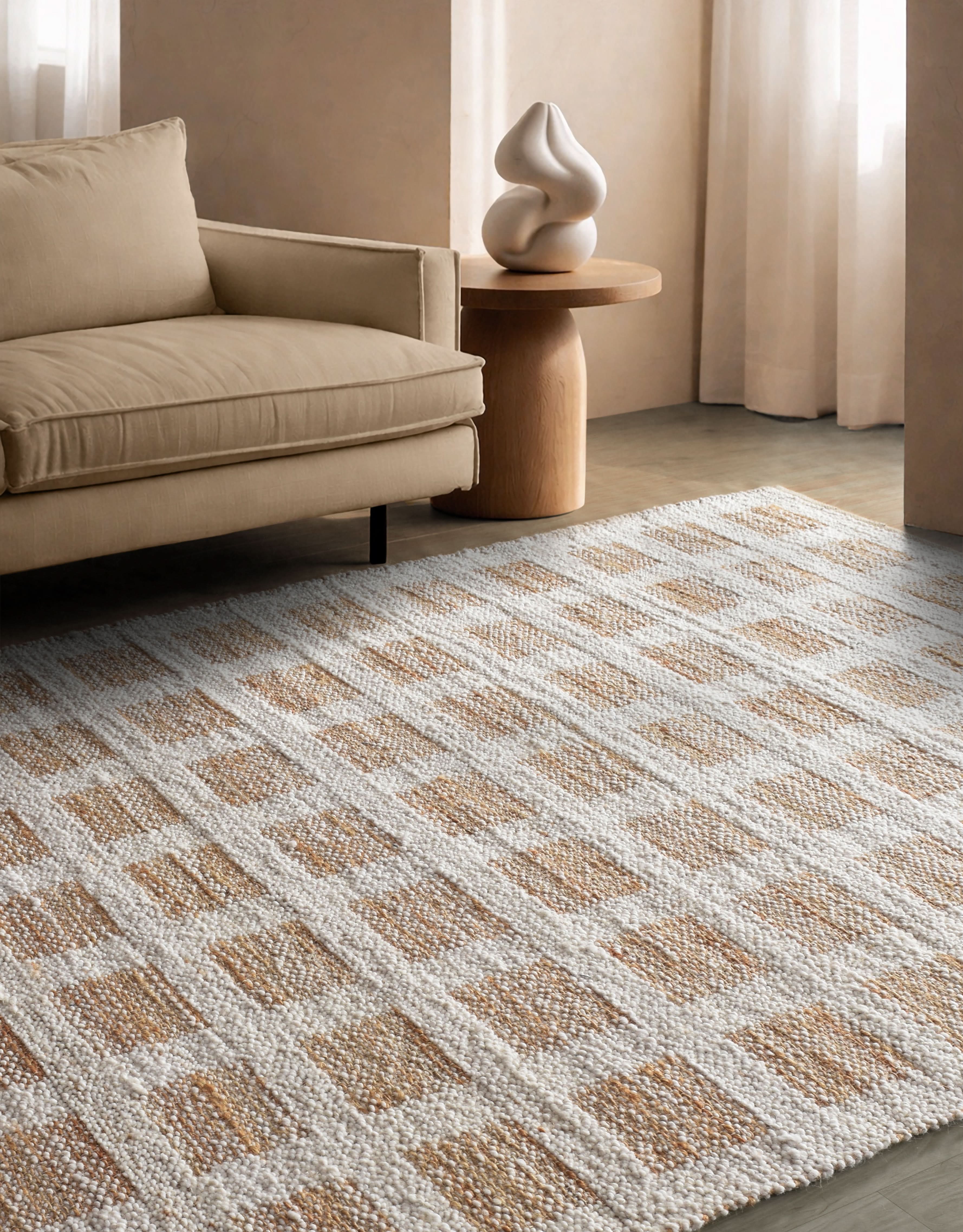 RIALTI HAND WOVEN JUTE & WOOL CARPET - Art and craft furniture