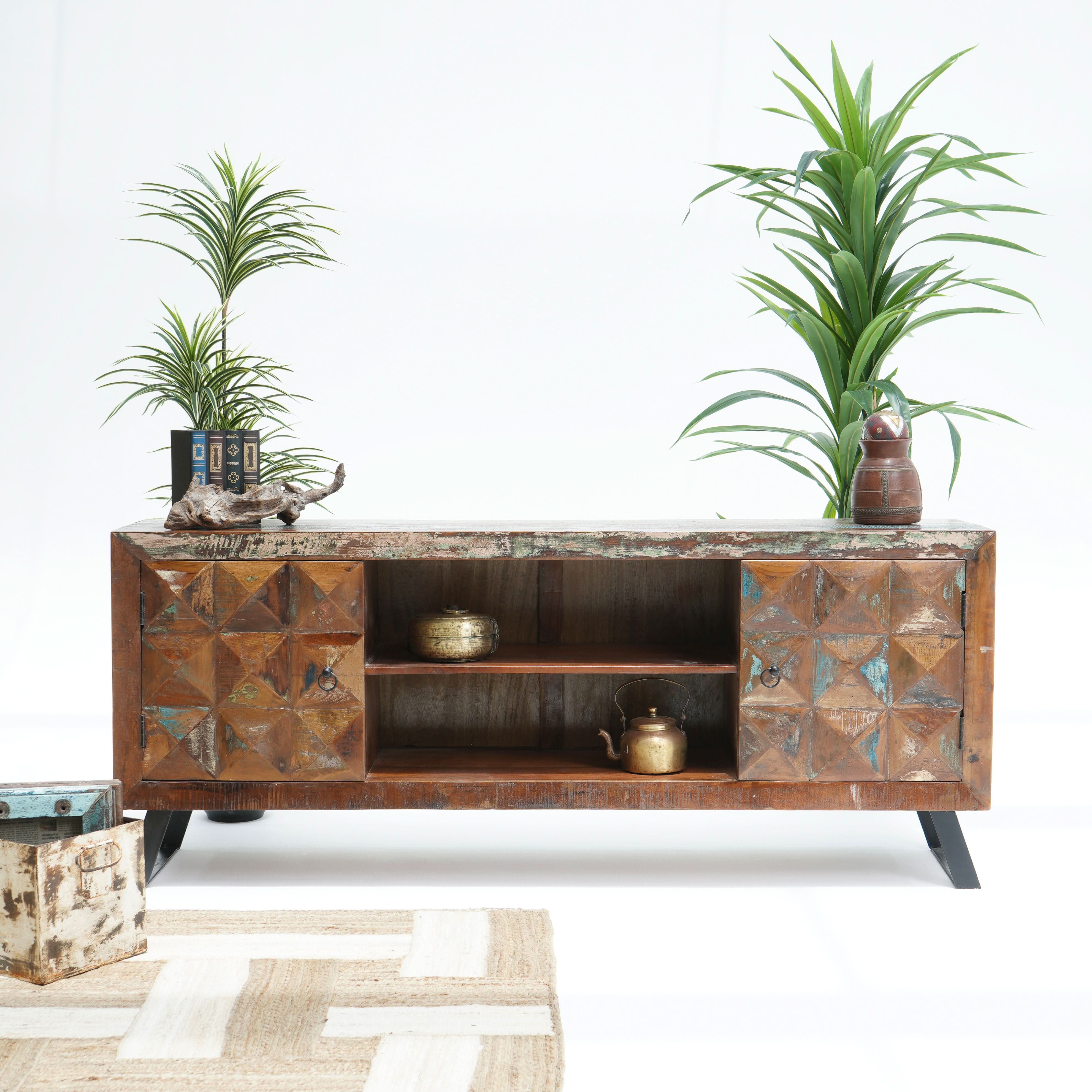 TERRACE TWO DIAMOND TV STAND - Art and craft furniture