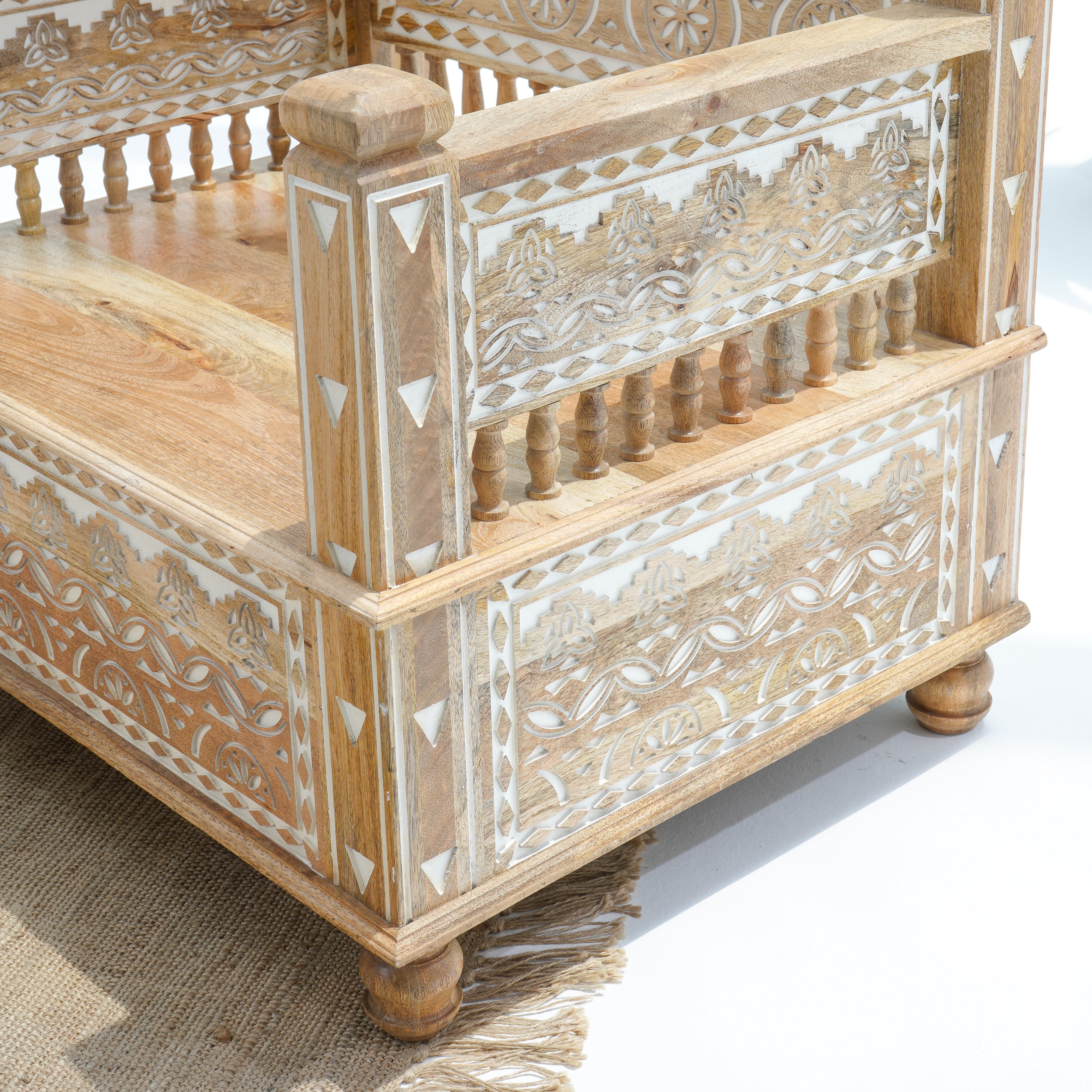 Wooden CNC Single Seater Sofa