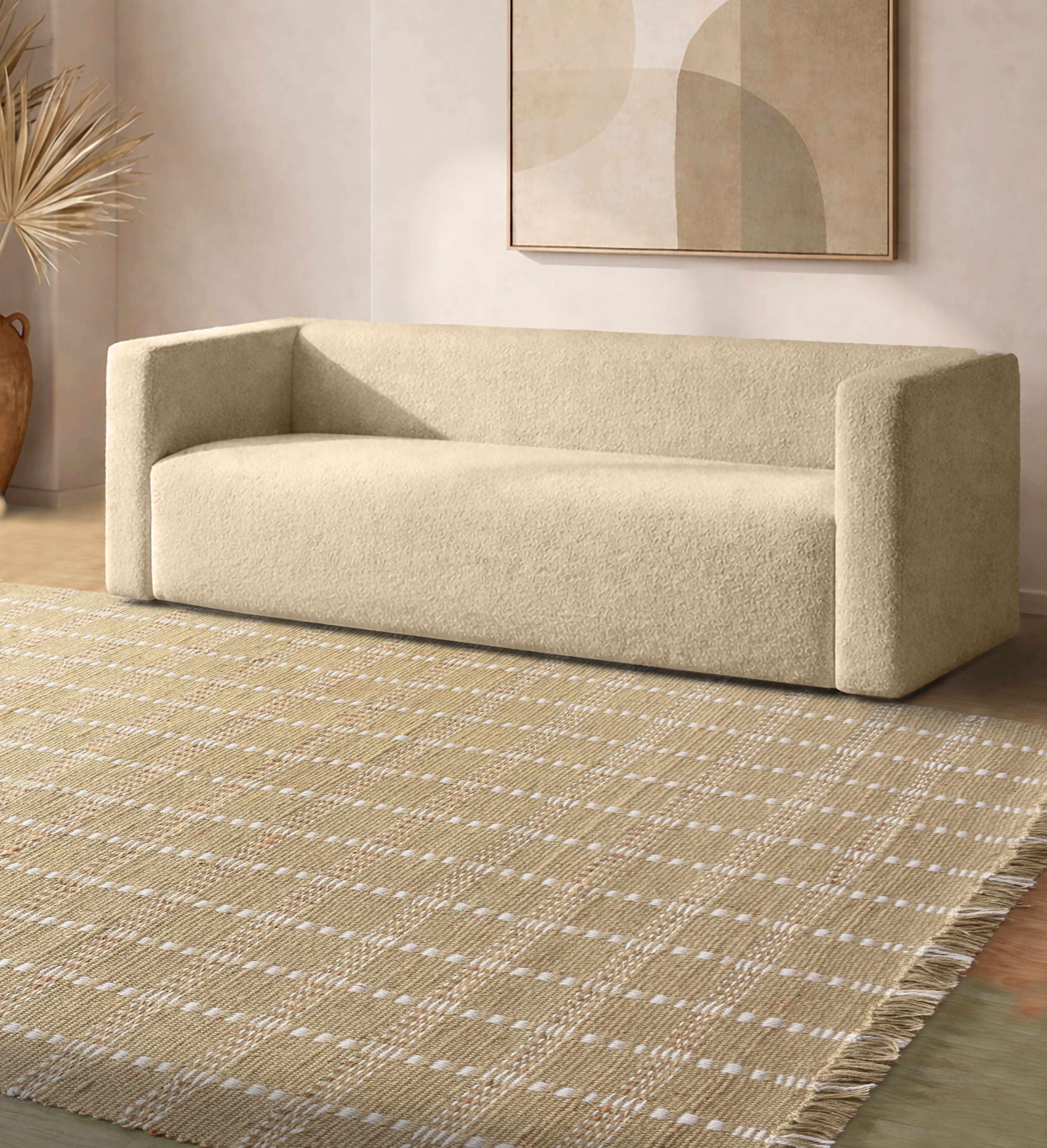 TAVIRA HAND WOVEN JUTE & WOOL CARPET - Art and craft furniture