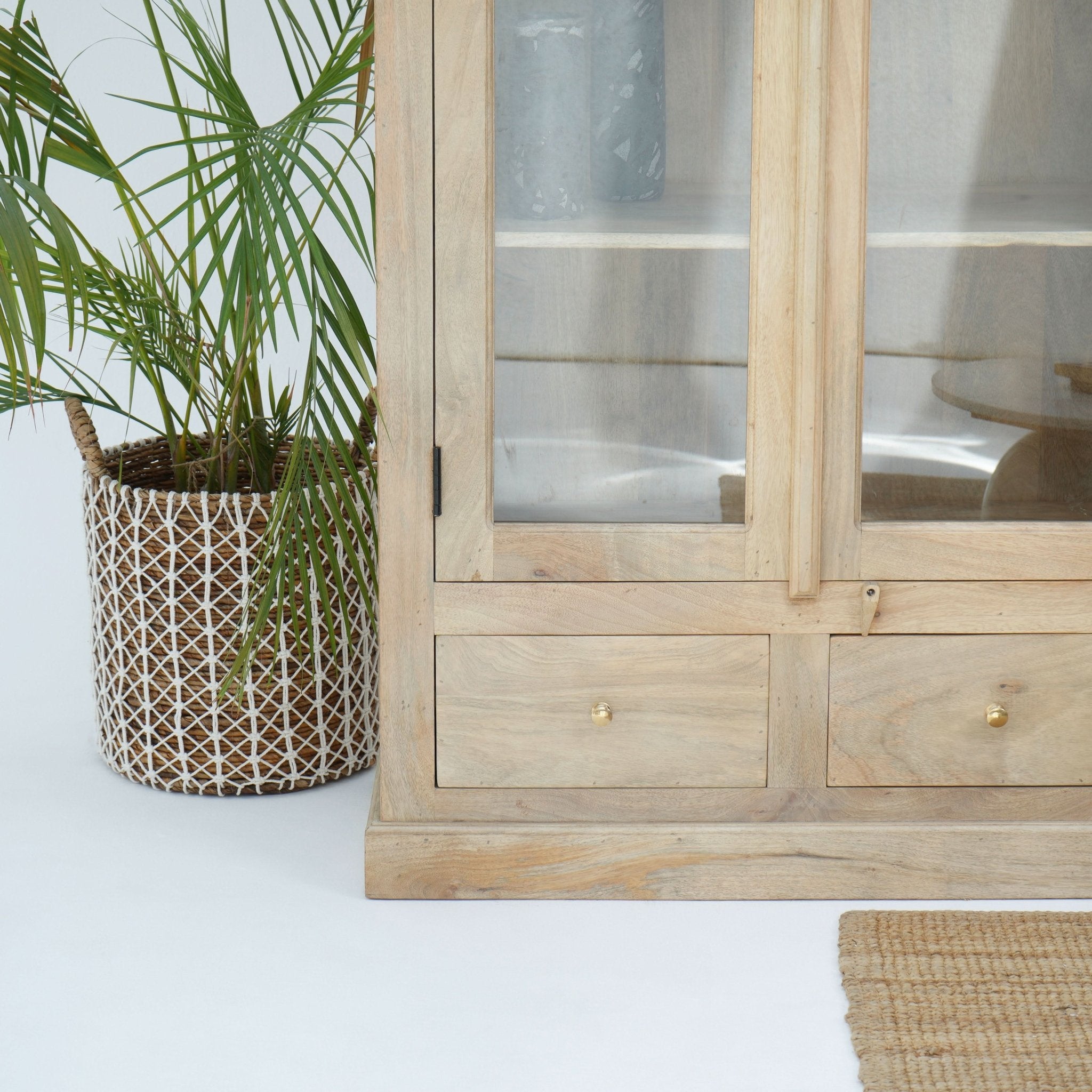 ABUJA ARTISTRY TWO GLASS DOOR CABINET - Art and craft furniture