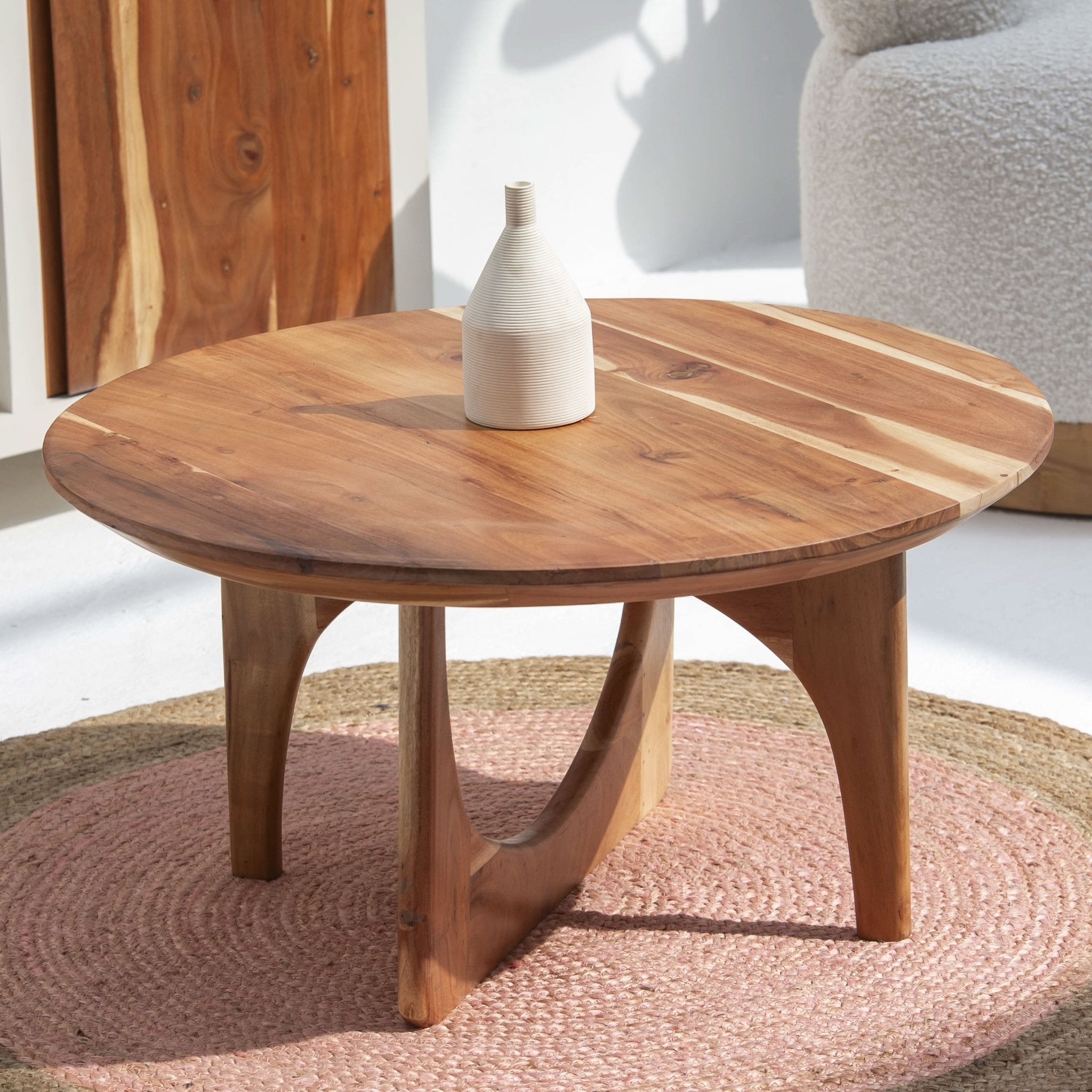 ACACIA ROUND COFFEE TABLE - Art and craft furniture