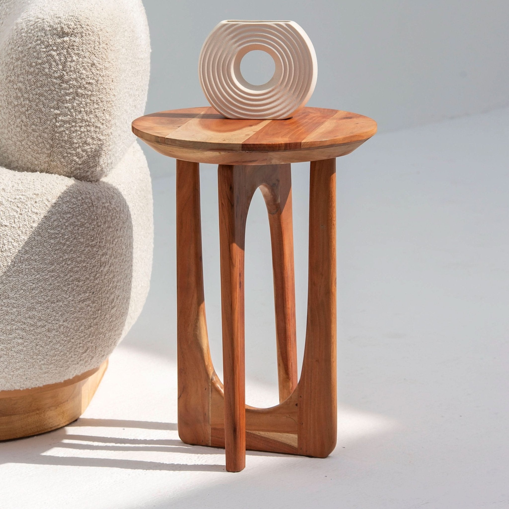 ACACIA ROUND SIDE TABLE - Art and craft furniture