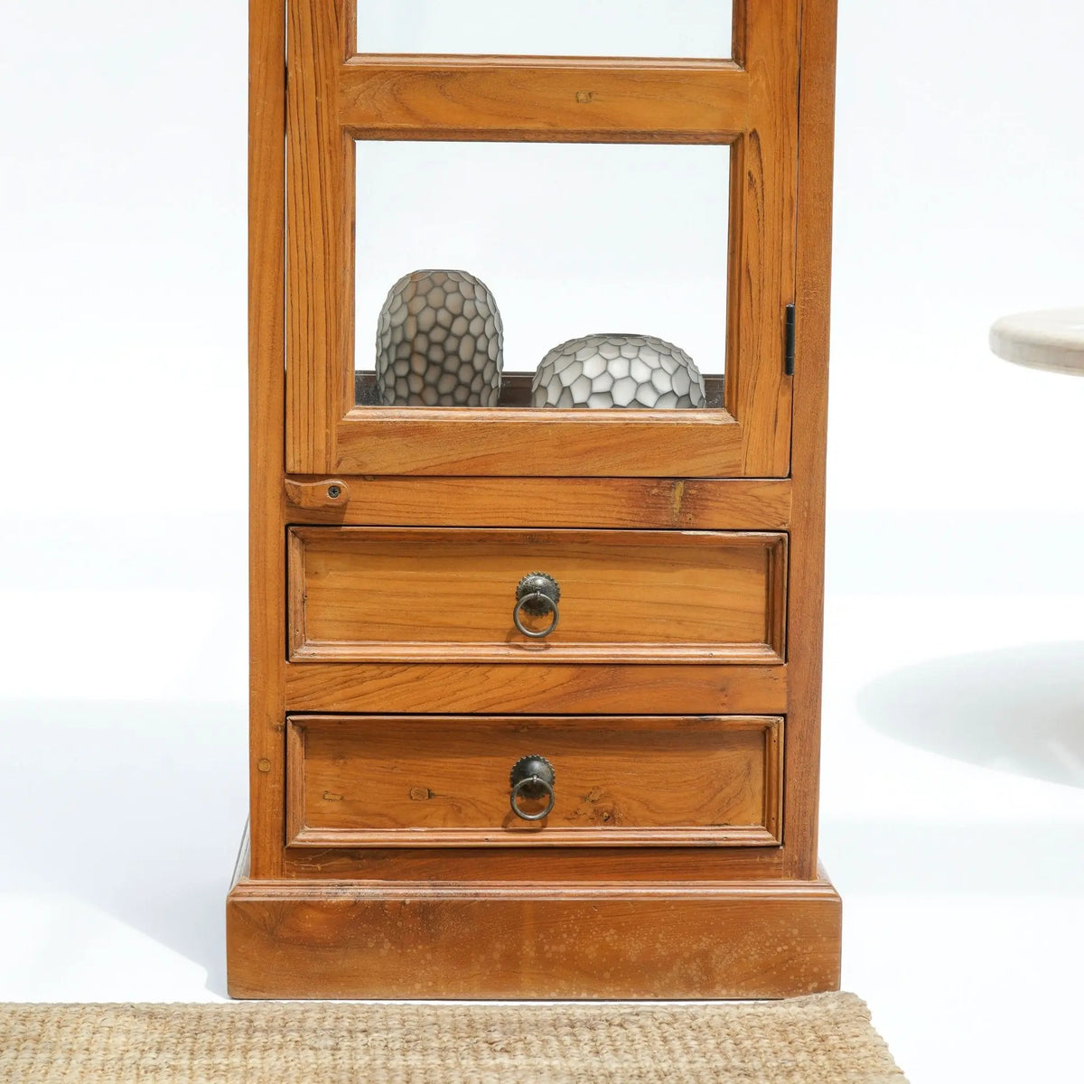 Teak Wood Single Door Cabinet - Art and craft furniture