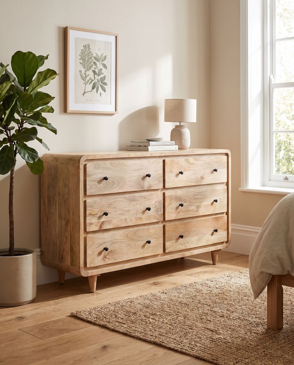 Alora 6 Drawer Mango Wood Chest - Art and craft furniture