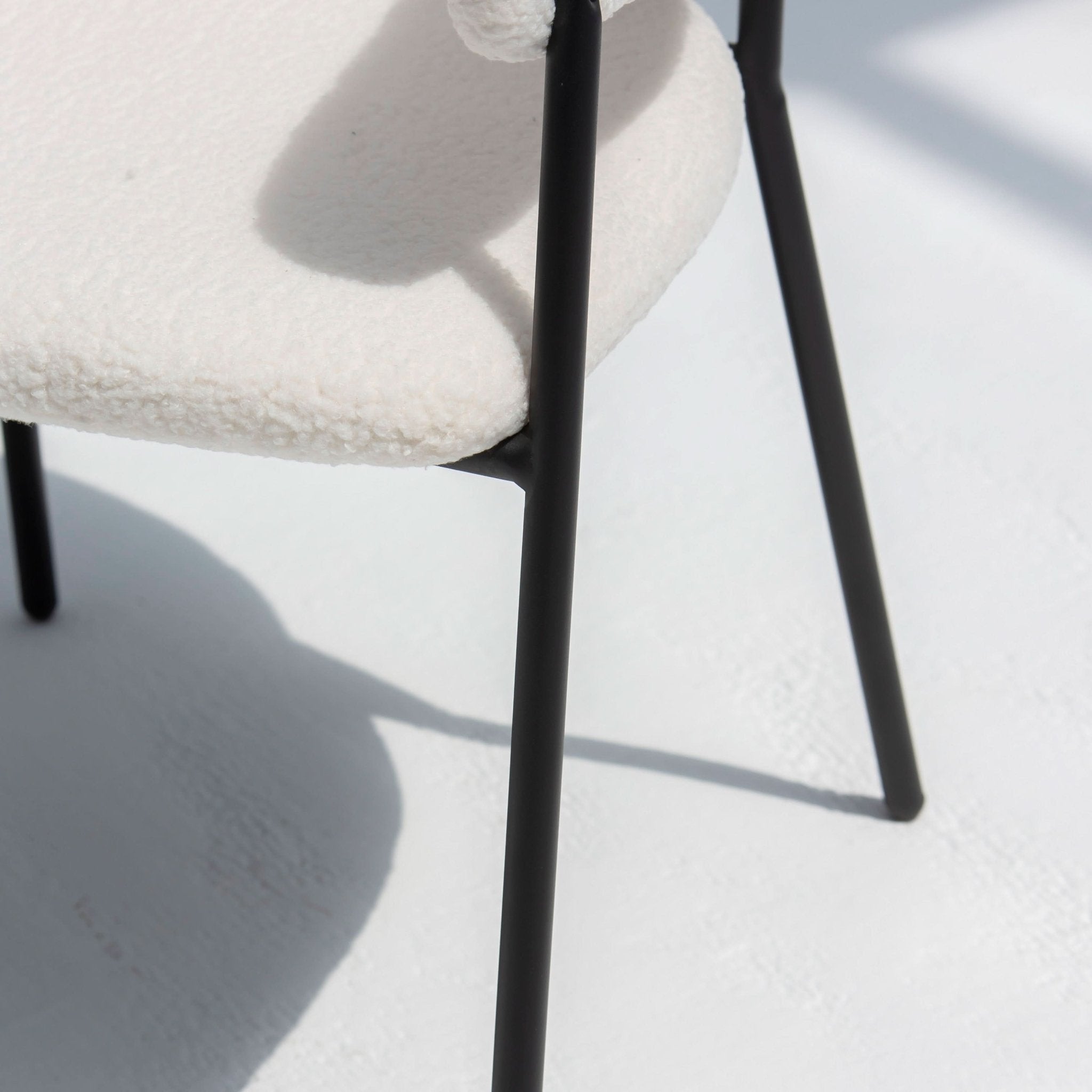 ARC HALF ROUND WHITE FABRIC DINING CHAIR - Art and craft furniture