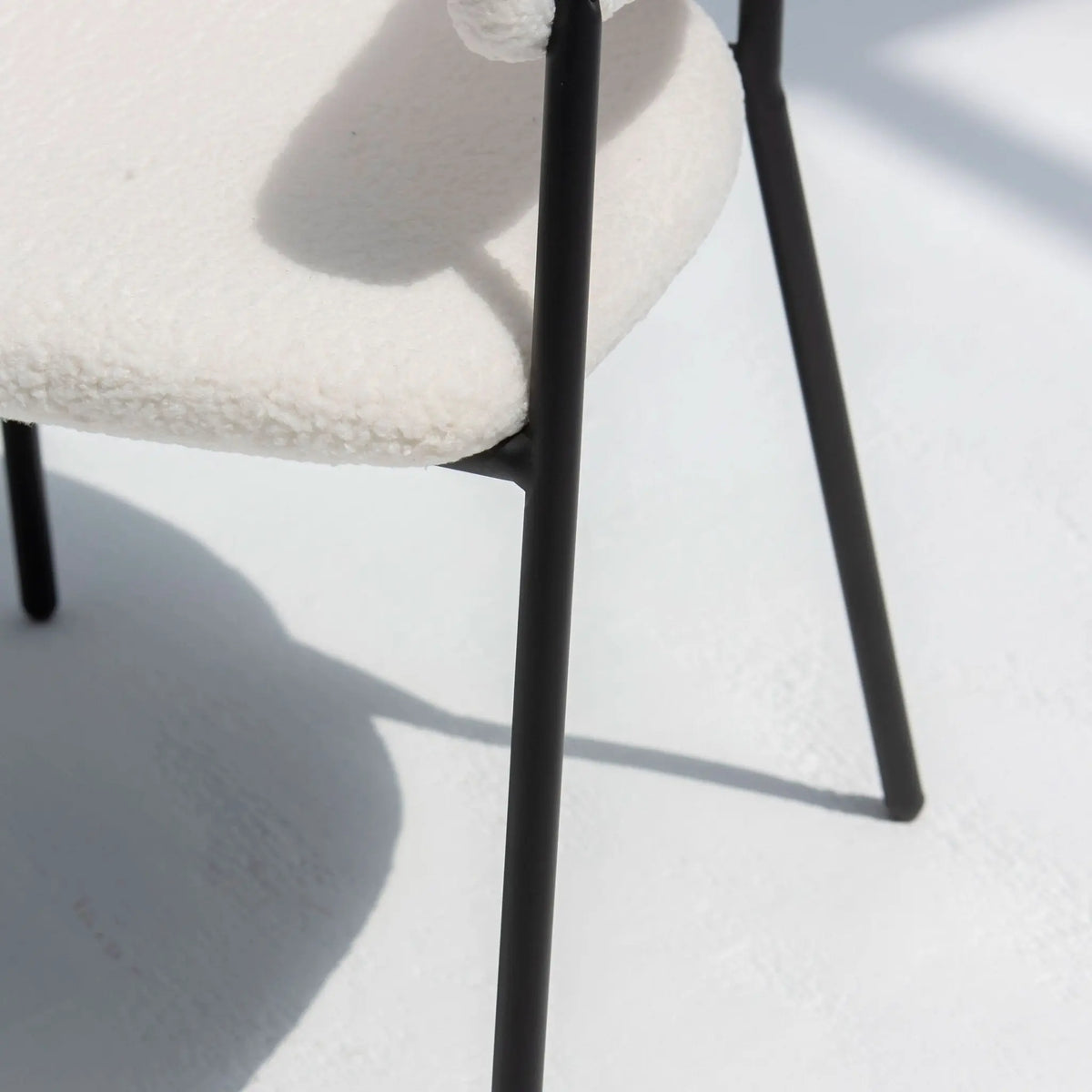 Arc Half Round White Fabric Dining Chair - Art and craft furniture