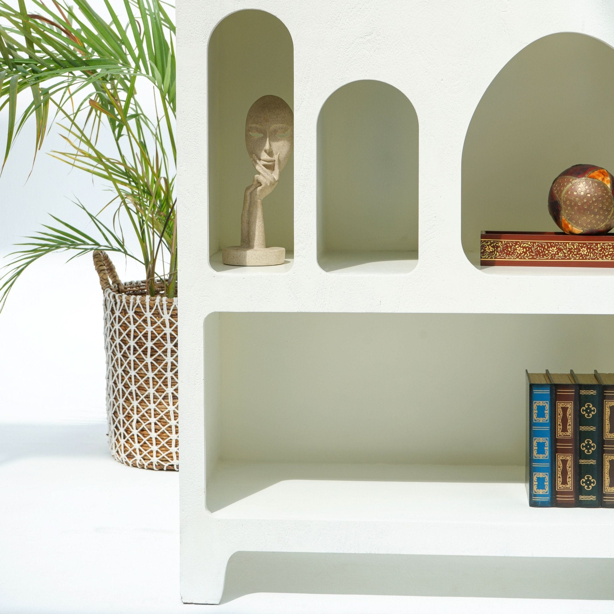 ARCH WHITE OPEN BOOKSHELF - Art and craft furniture