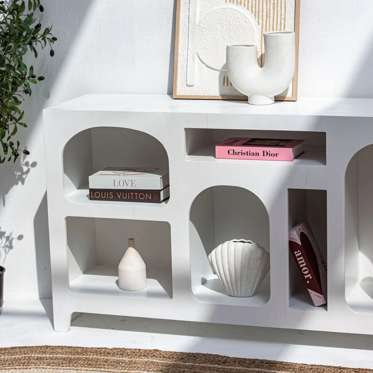 Arc White Open Sideboard - Art and craft furniture