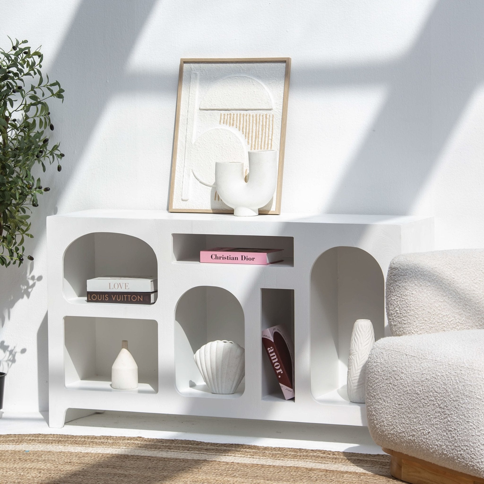 ARCH WHITE OPEN SIDEBOARD - Art and craft furniture