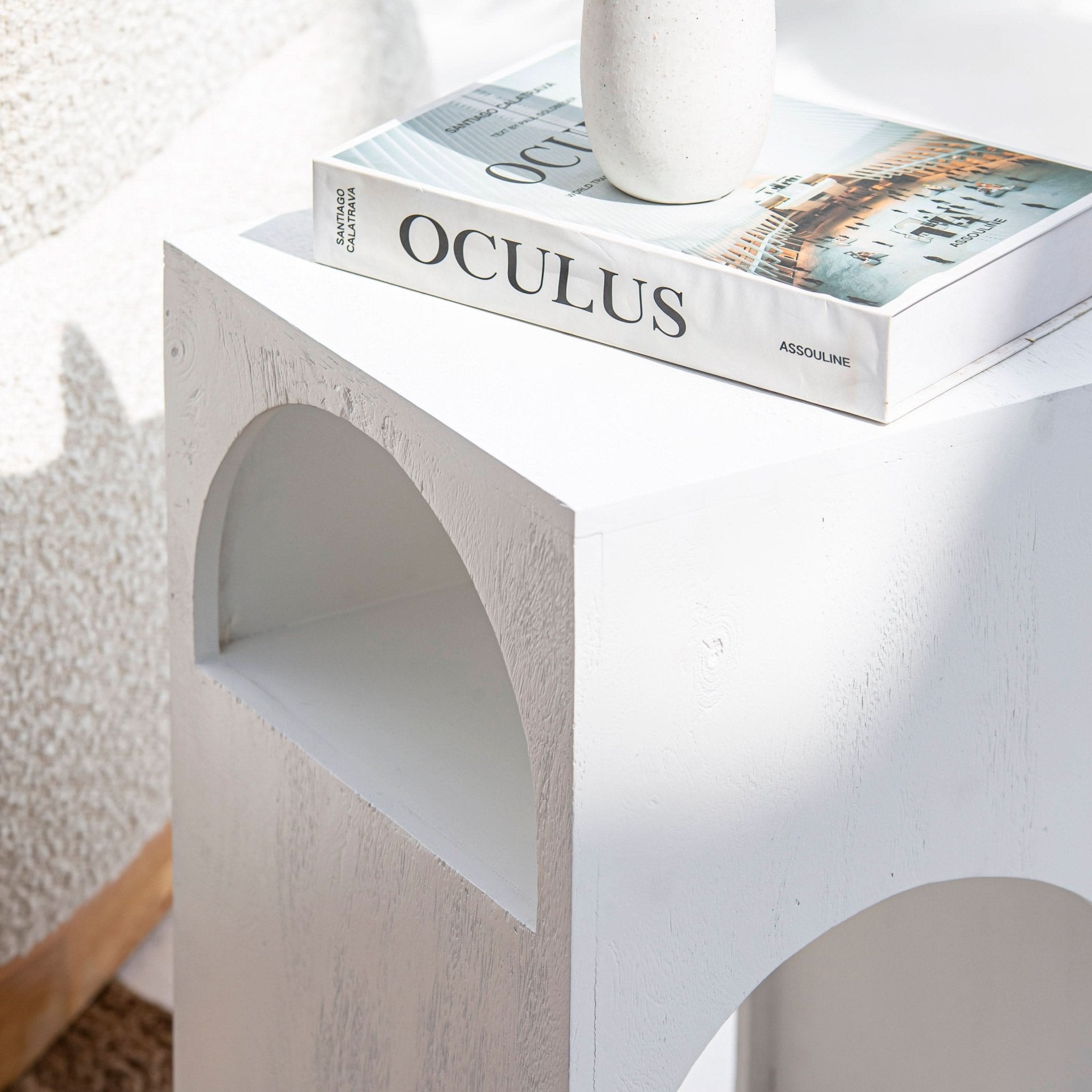 ARCH WHITE SIDE TABLE - Art and craft furniture