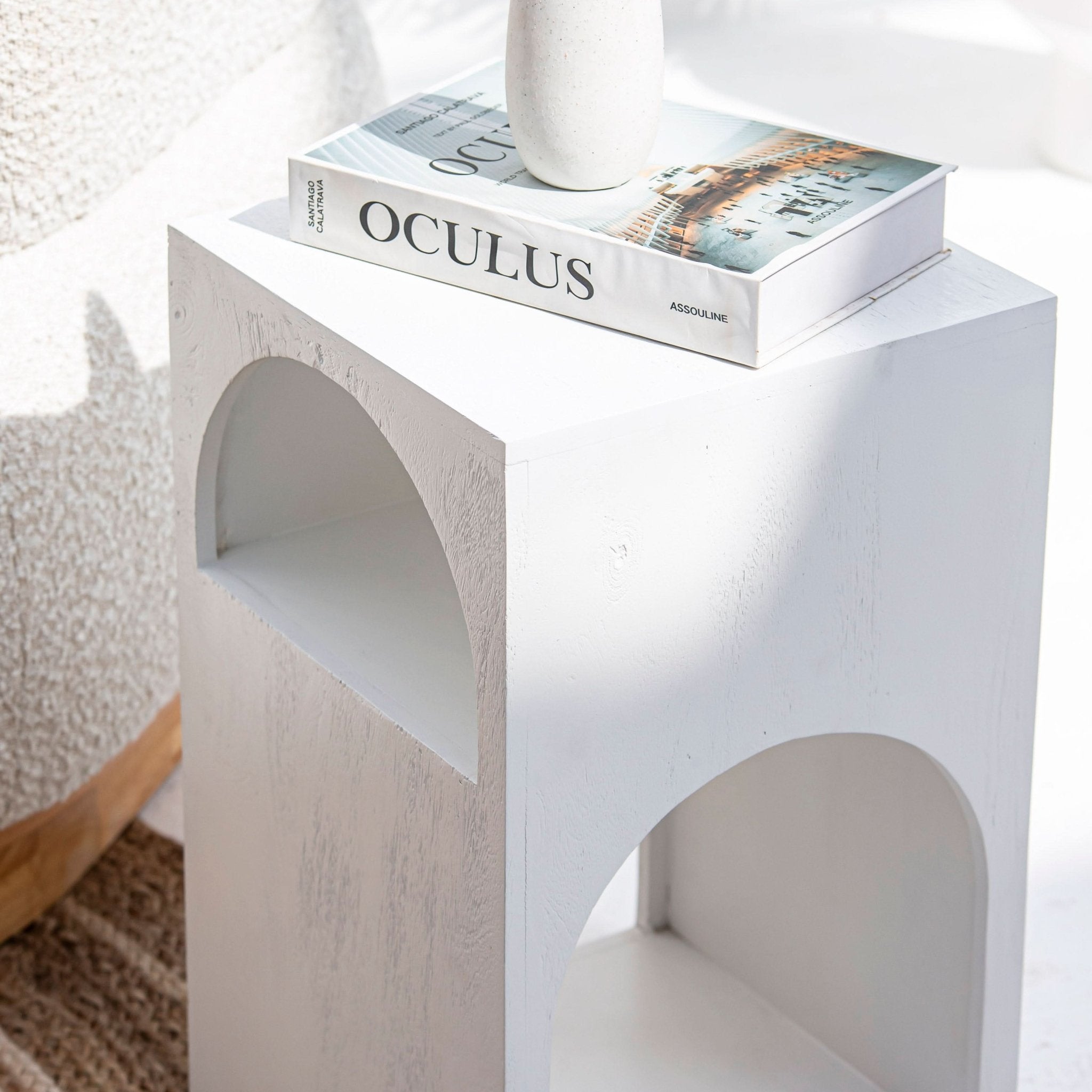 ARCH WHITE SIDE TABLE - Art and craft furniture