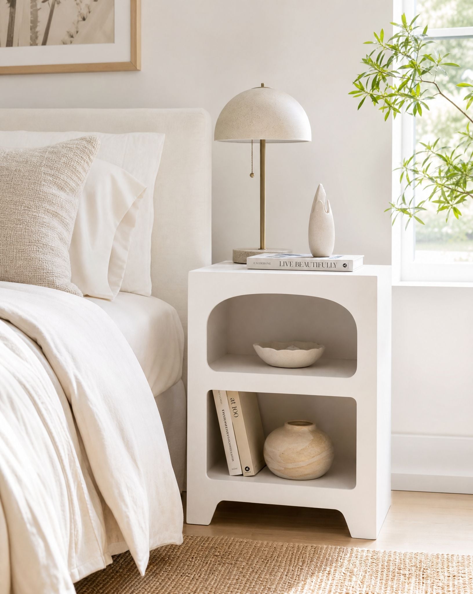 Arch Wooden Nightstand Table - Art and craft furniture