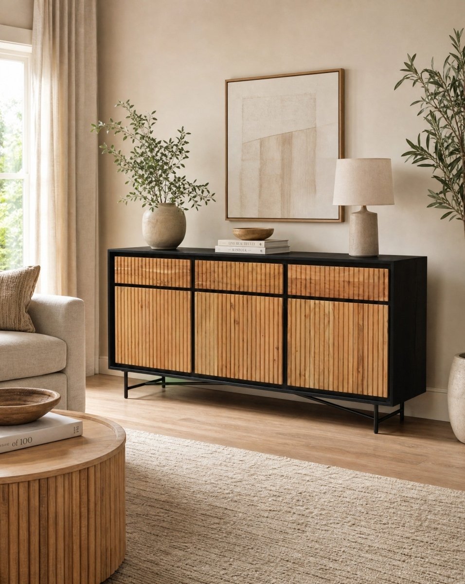 Arlivo Acacia Wood Sideboard - Art and craft furniture