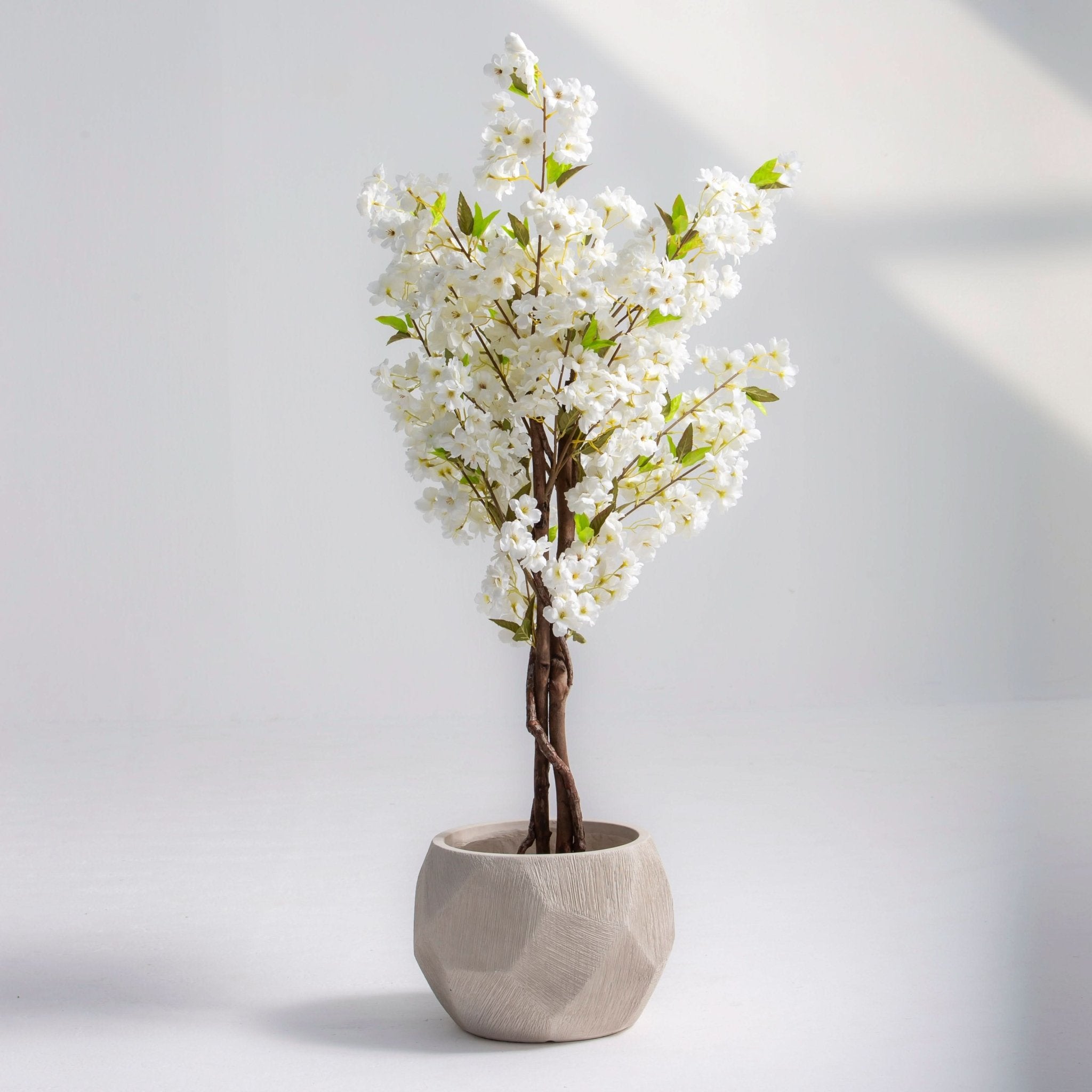 ARTIFICAL WHITE CHERRY BLOSSOM PLANT (130CM) - Art and craft furniture