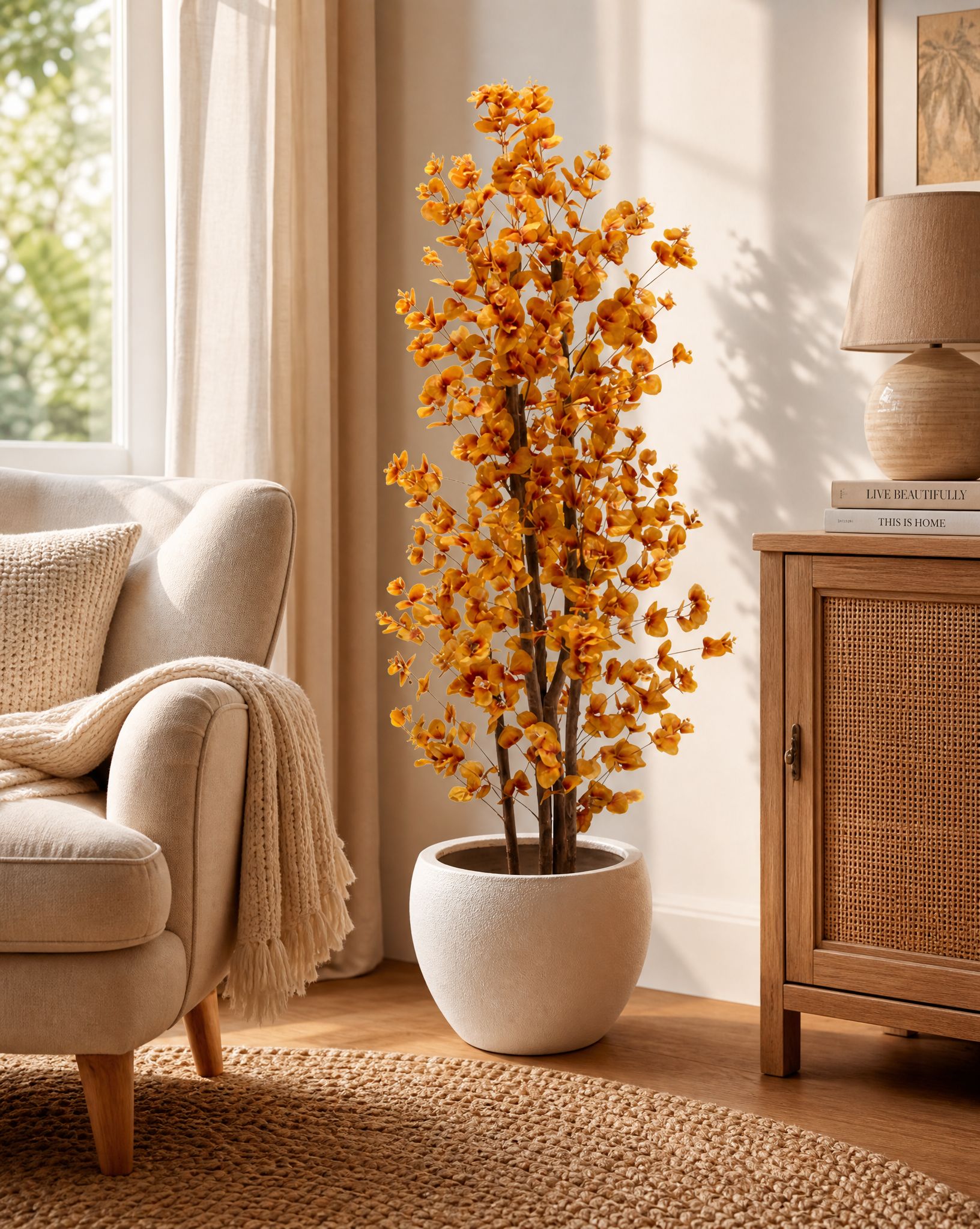 ARTIFICIAL AUTUMN MAPLE LEAF PLANT (180) - Art and craft furniture