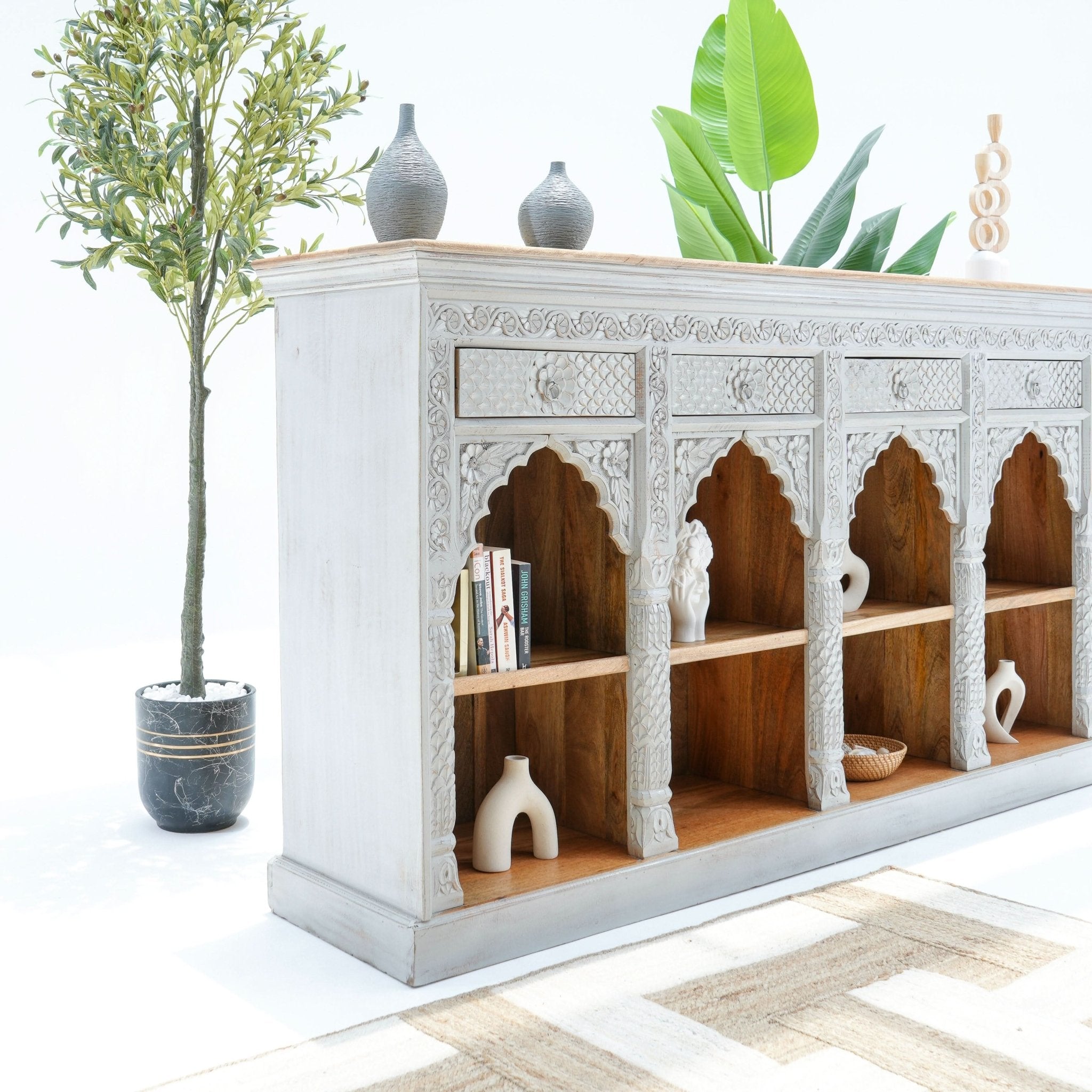 ASTRA WOODEN MAHERAB SIDEBOARD - Art and craft furniture