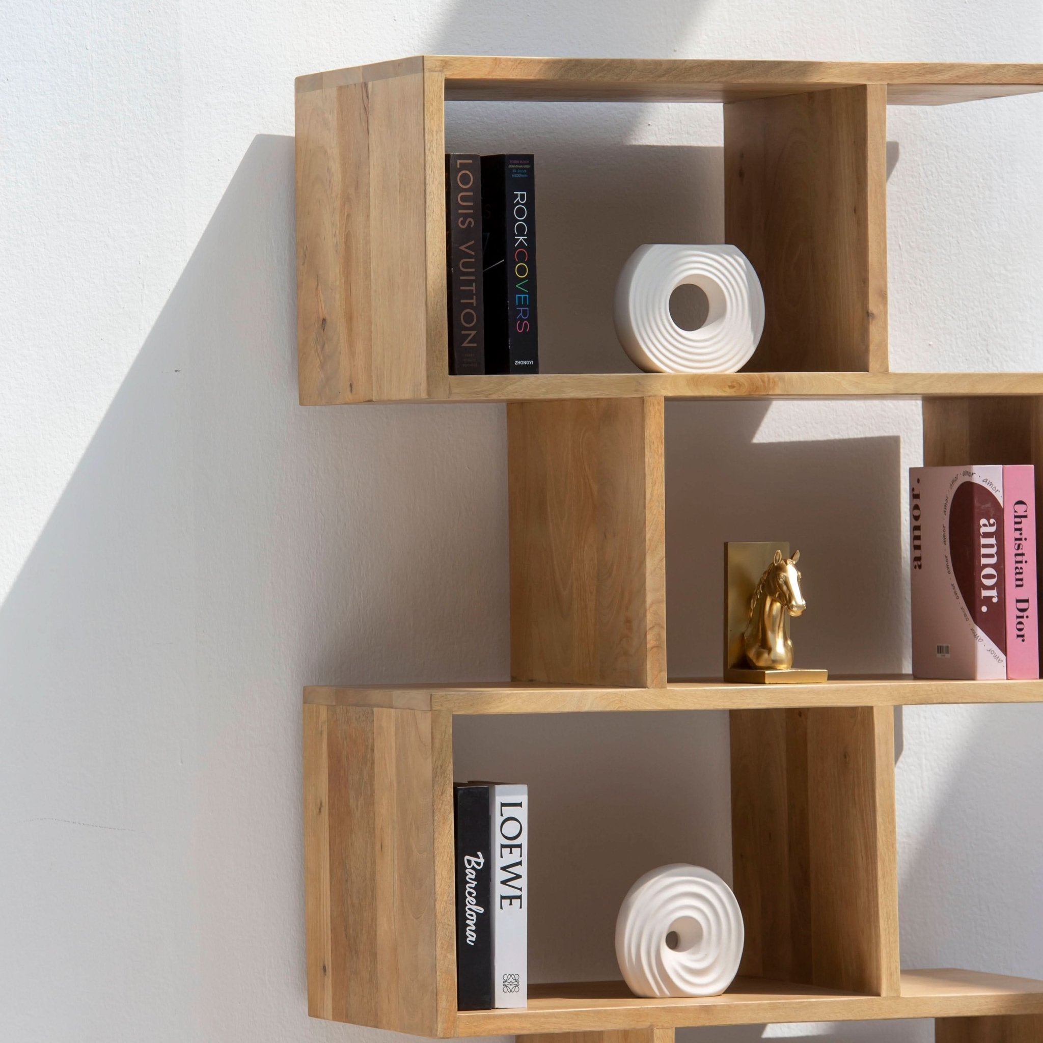 AUREVO MANGO WOOD BOOKSHELF - Art and craft furniture