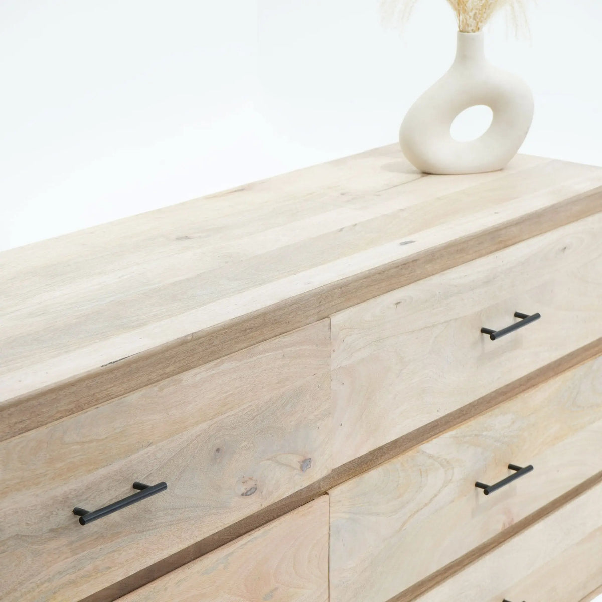 Aurevo Plain Finish Six-Drawer Dresser - Art and craft furniture