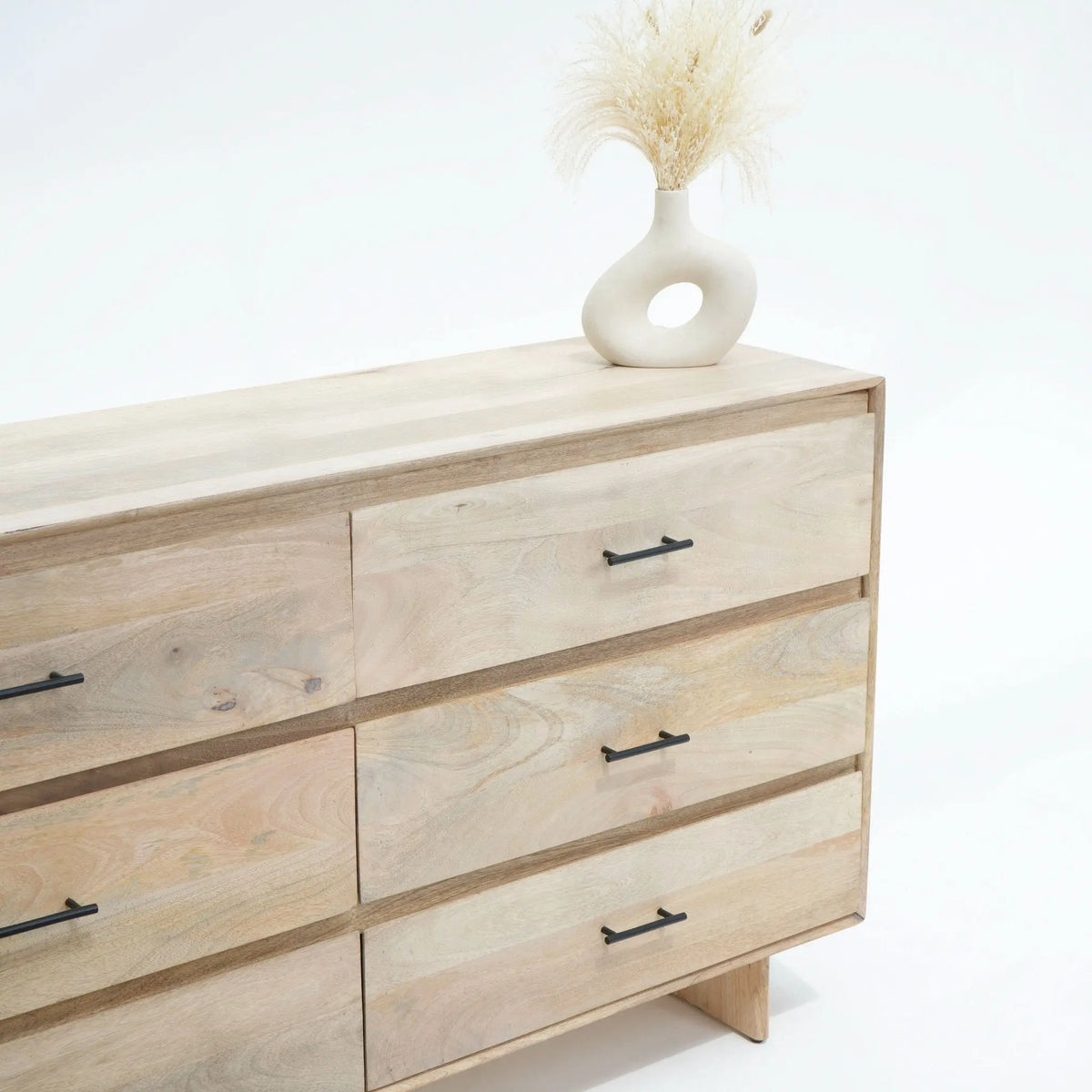 Aurevo Plain Finish Six-Drawer Dresser - Art and craft furniture