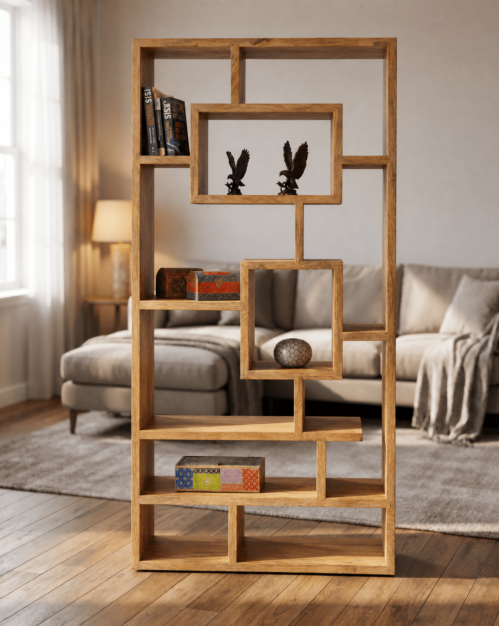 AUREVO WOODEN BOOKSHELF - Art and craft furniture