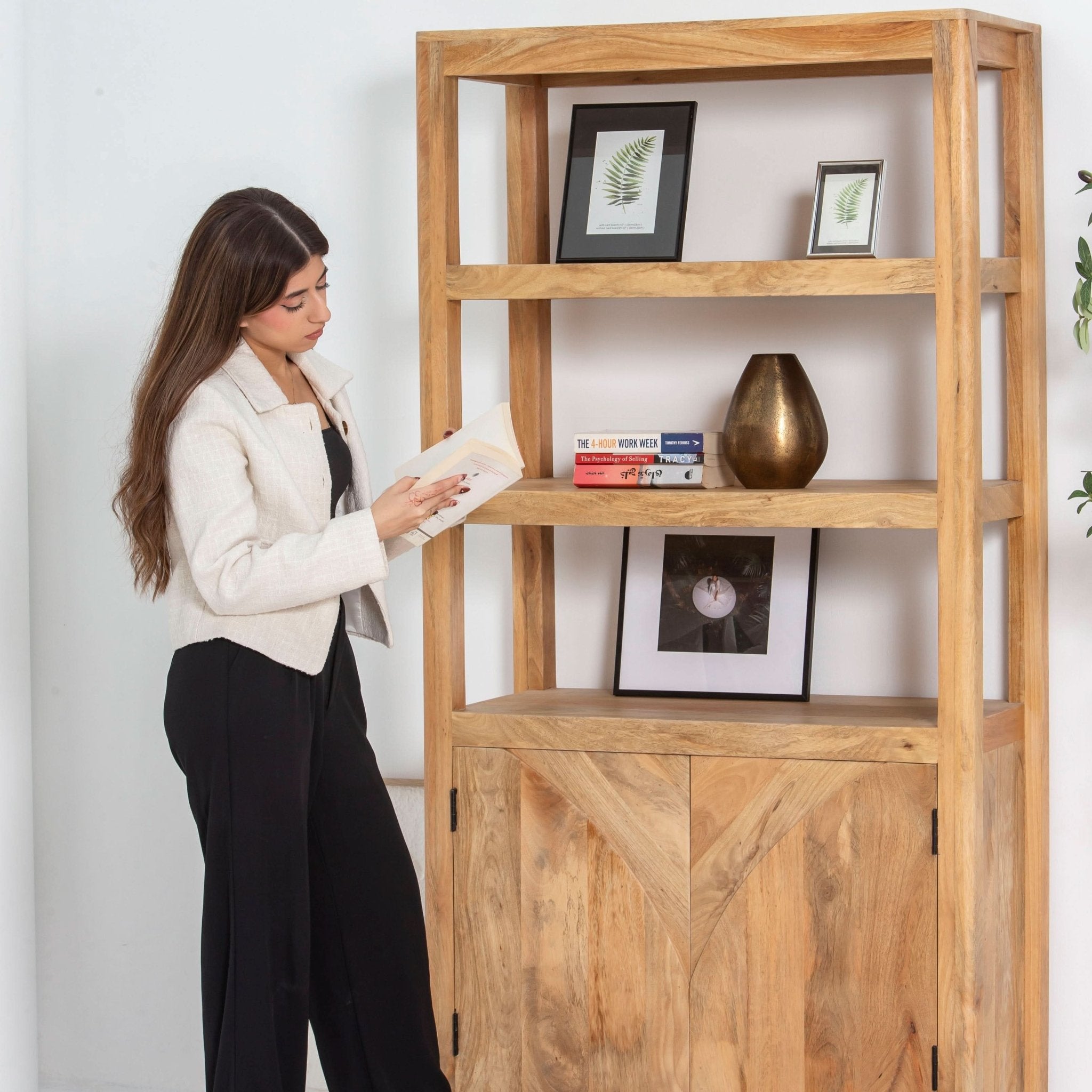 AUREVO WOODEN BOOKSHELF - Art and craft furniture